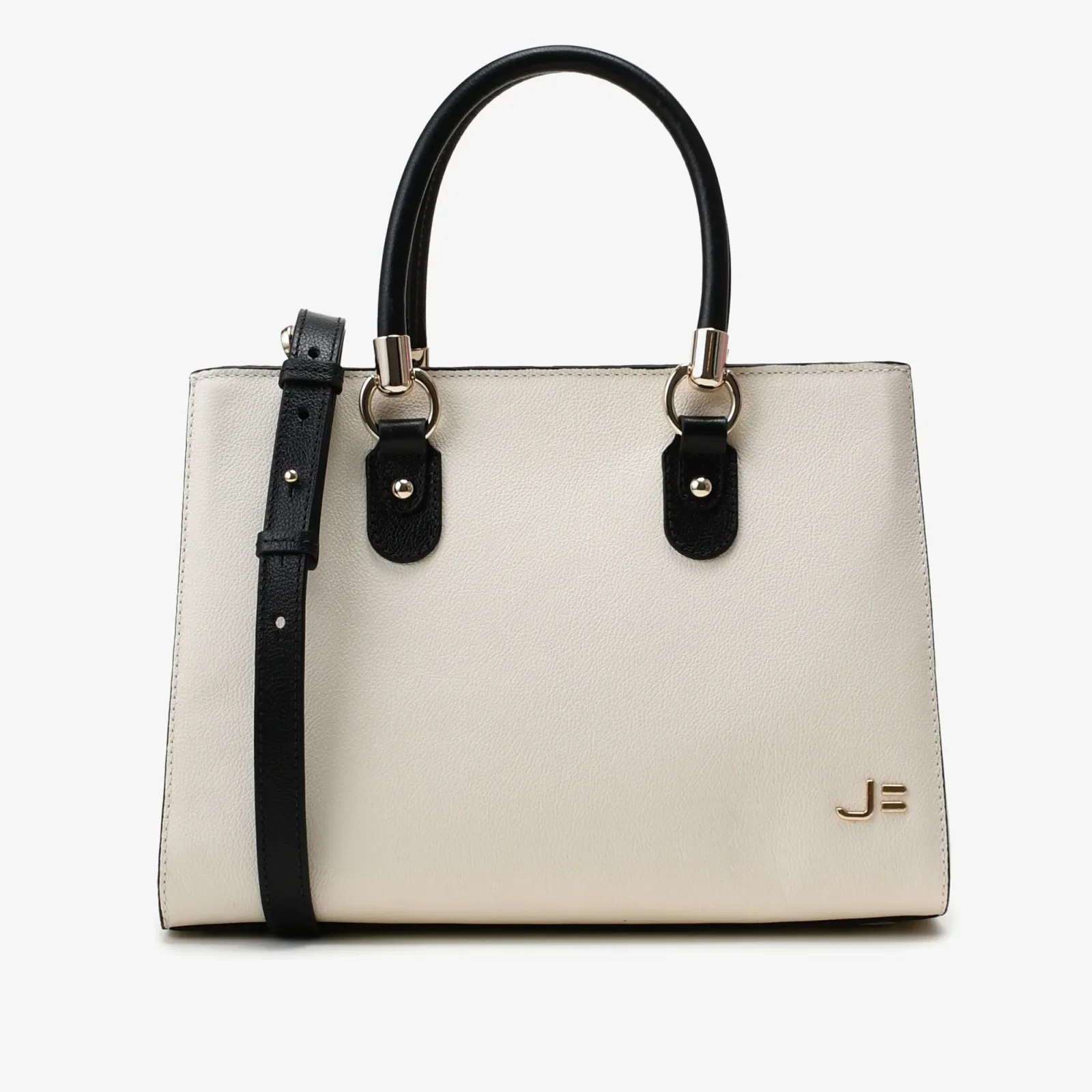 Bolsa Tote Preto Algodão Couro