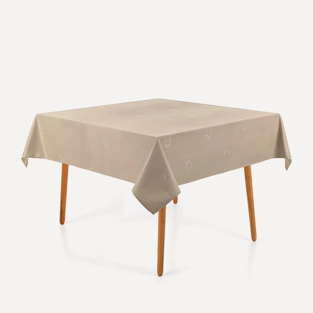 Toalha de Mesa Quadrada Karsten 8 Lugares Celebra Desirée Taupe