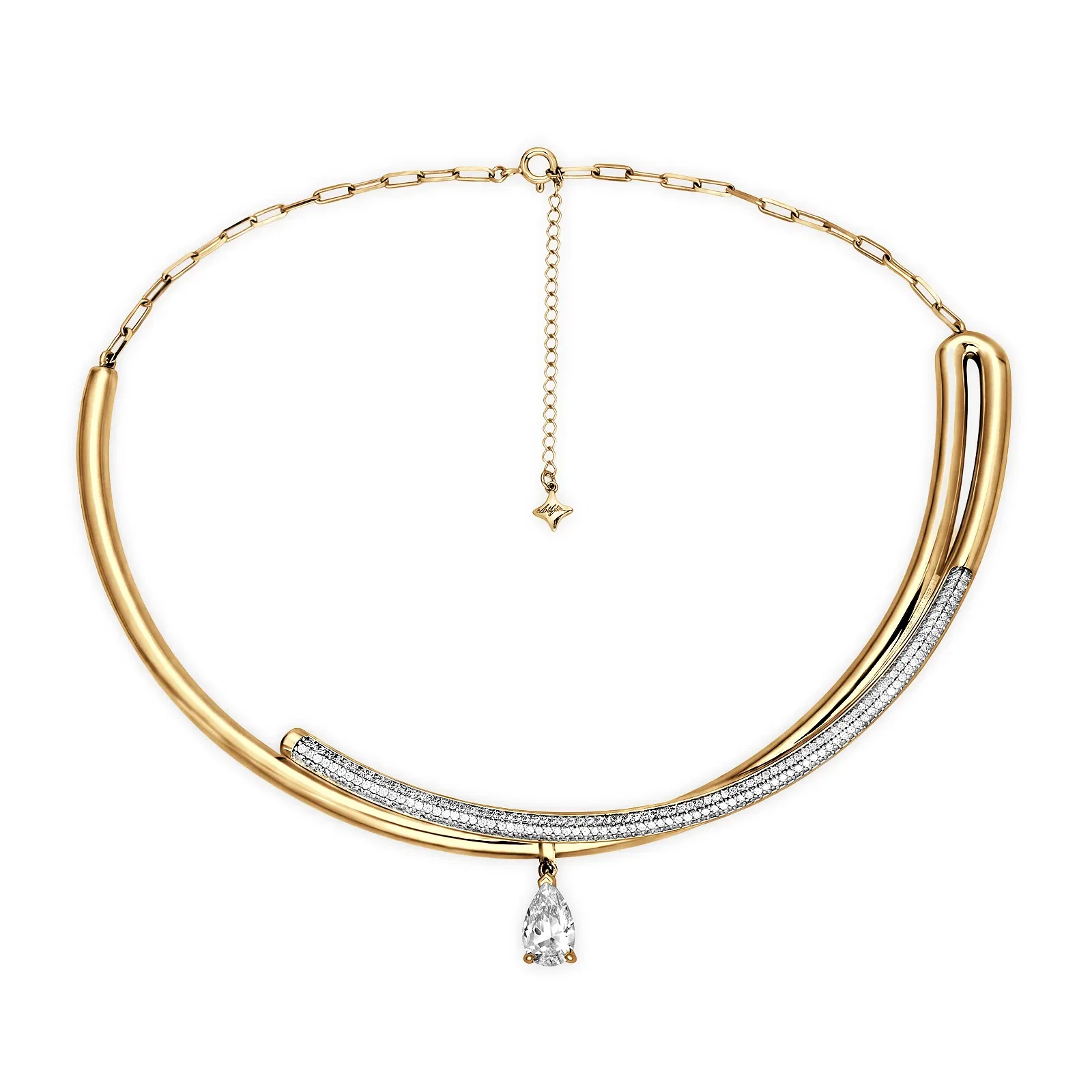 Colar Life Galaxy em Prata 925 com Banho de Ouro Amarelo 18k com Zircônia Incolor — imagem 1