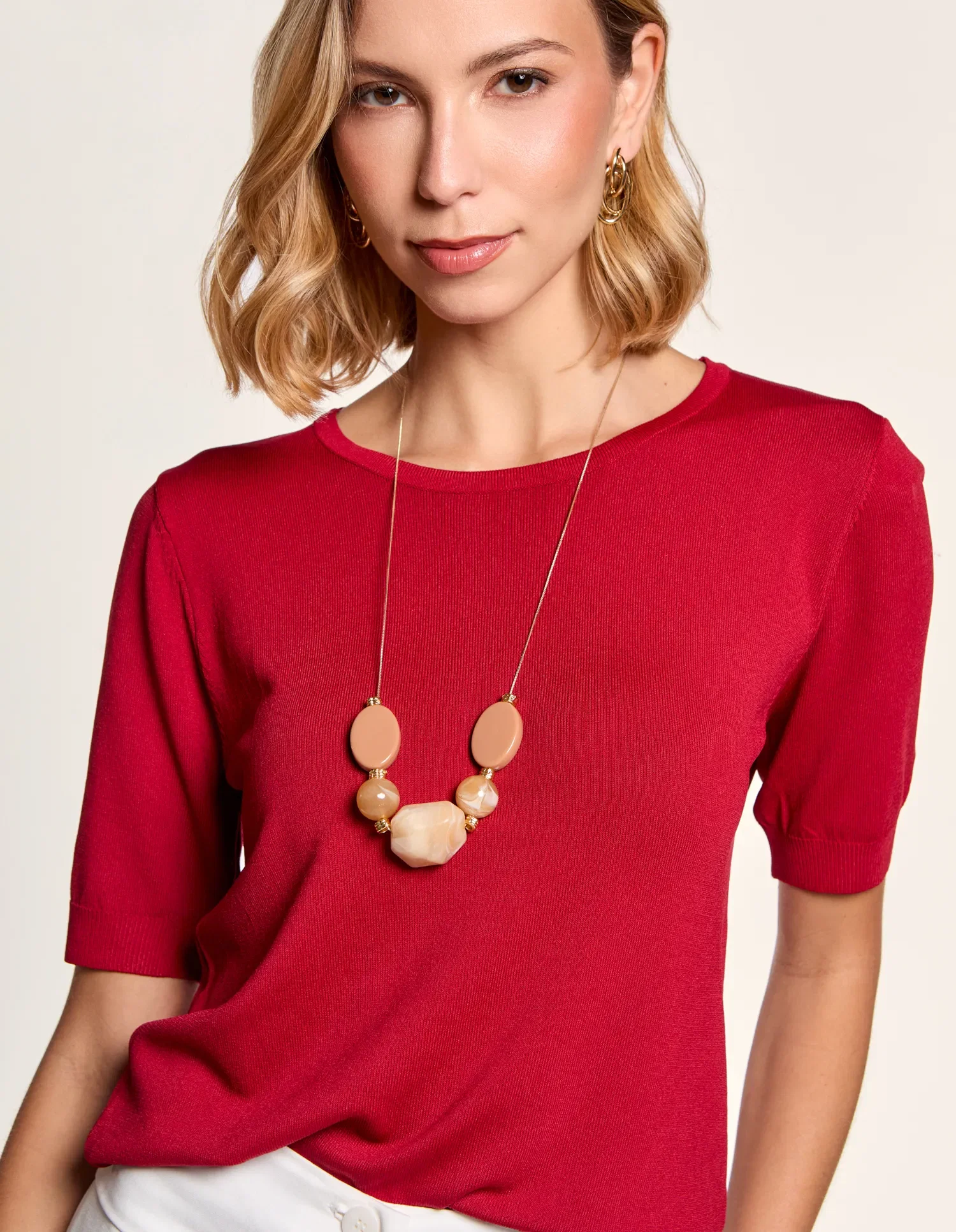 Colar Longo Multi Resina - Dourado