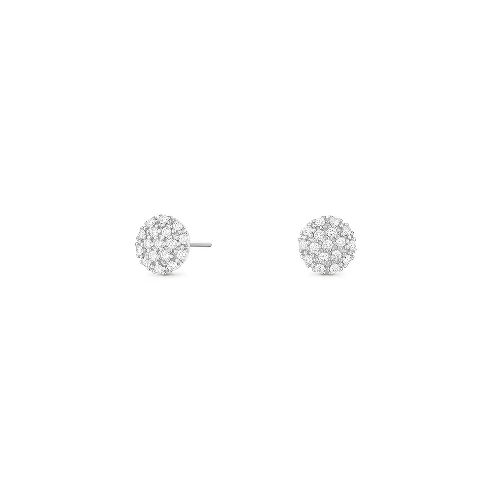 Brinco Pavê em Ouro Branco 18k com Diamantes — imagem 1