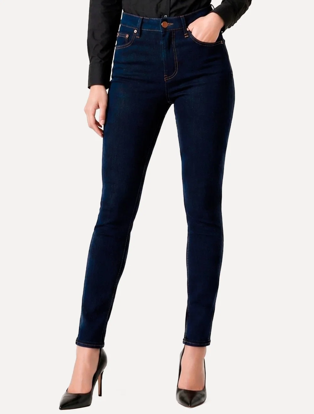Calça Levis Jeans Feminina 721 Skinny High Rise Azul Escuro