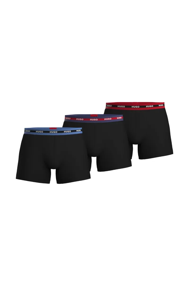 Pack De Três Cuecas De Algodão Stretch Com Logo