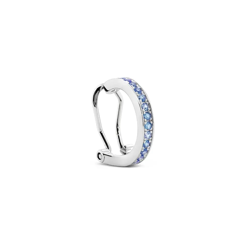 Piercing de Pressão Life Glam Prata Cravejado Azul