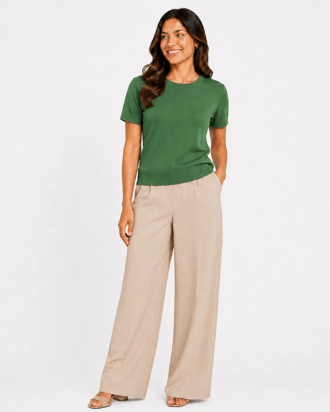Blusa Tricot Ampla Decote Redondo - Verde