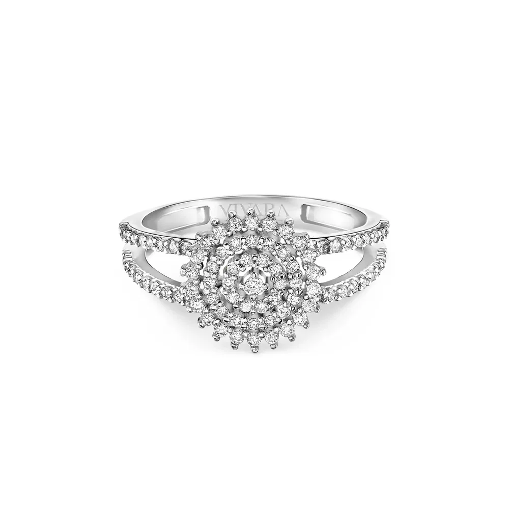 Anel Conjunto Especial em Ouro Branco 18k com Diamantes