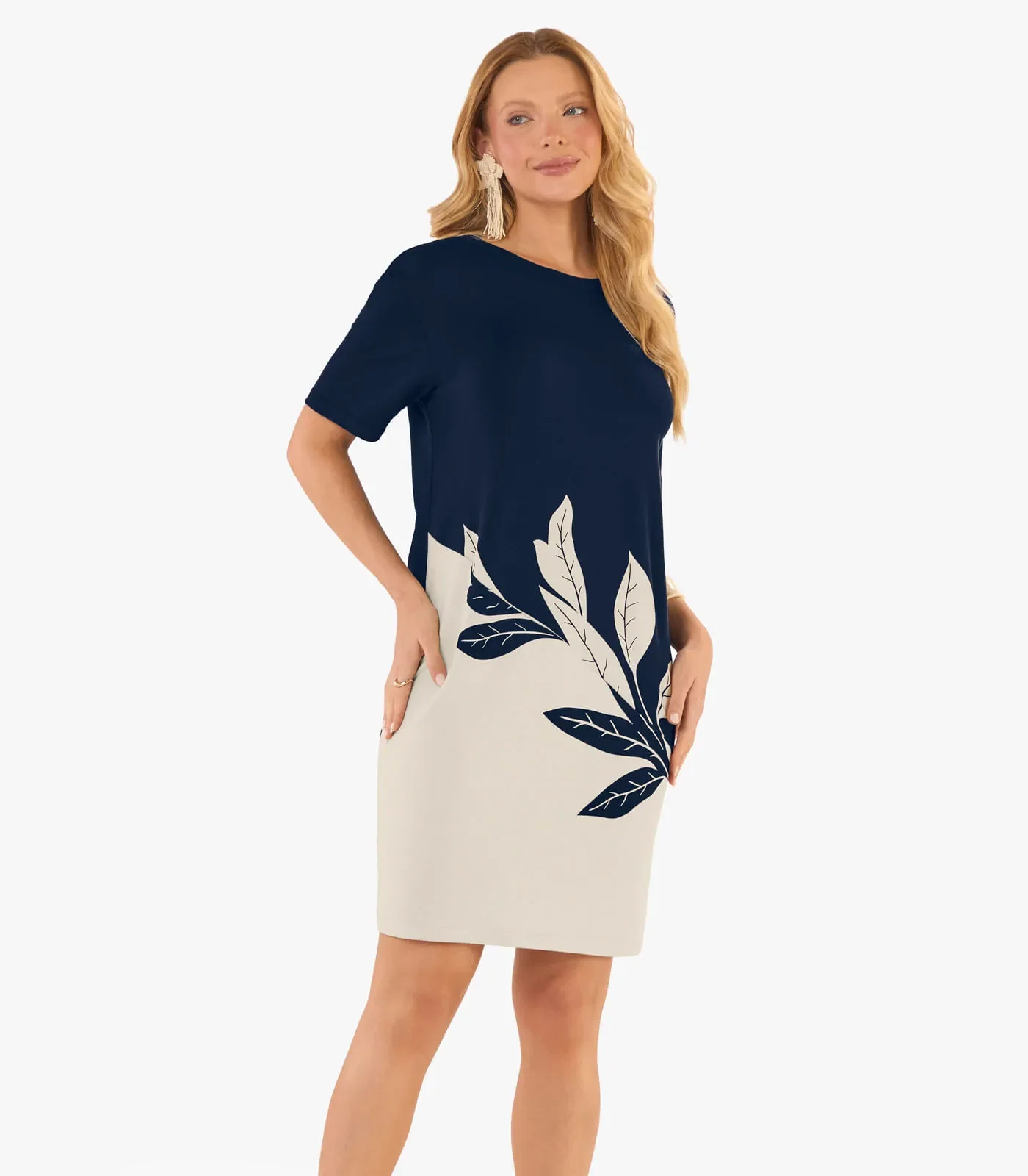 Vestido Feminino Curto Molecotton Viscose Rovitex Azul