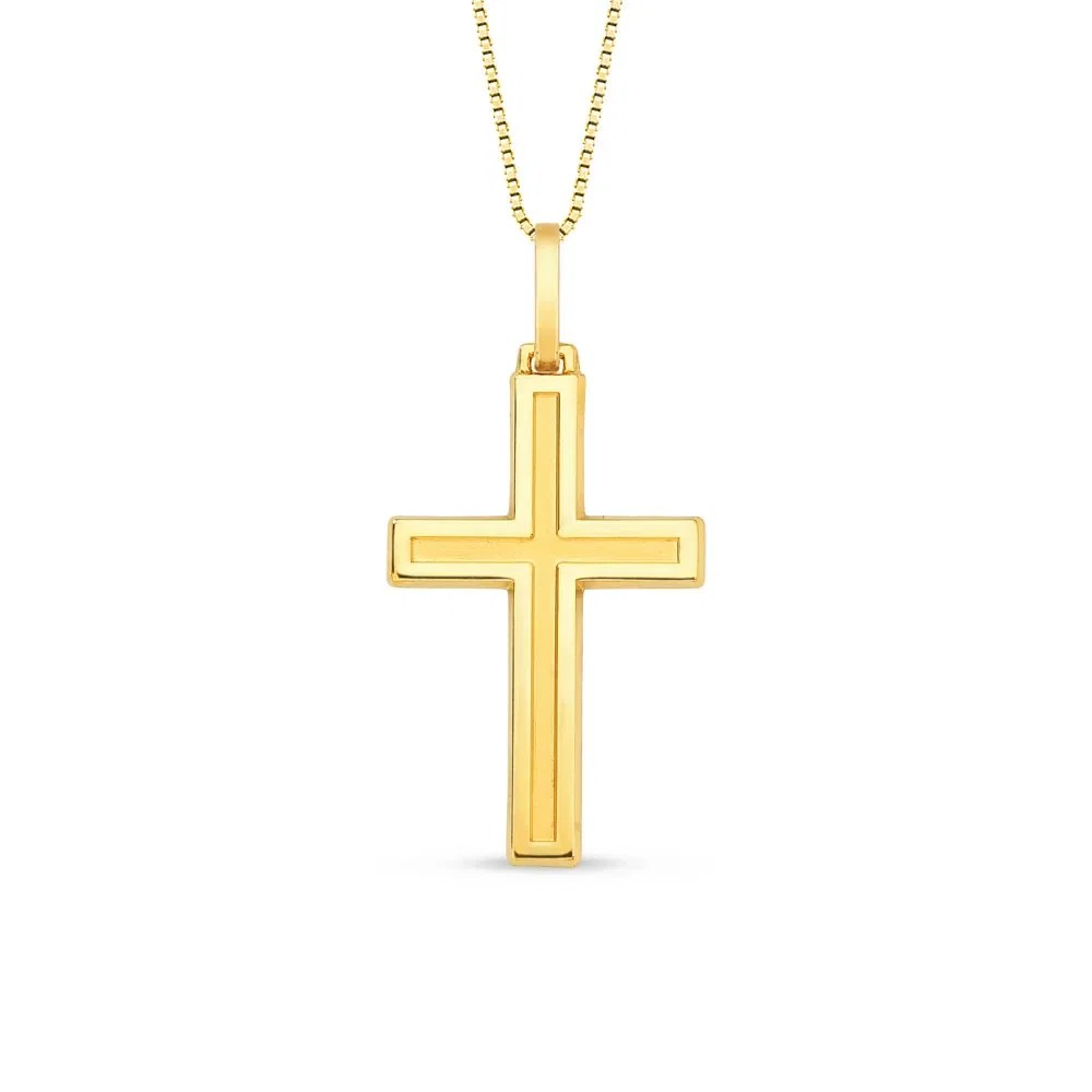 Pingente Cruz em Ouro Amarelo 18k, 36mm