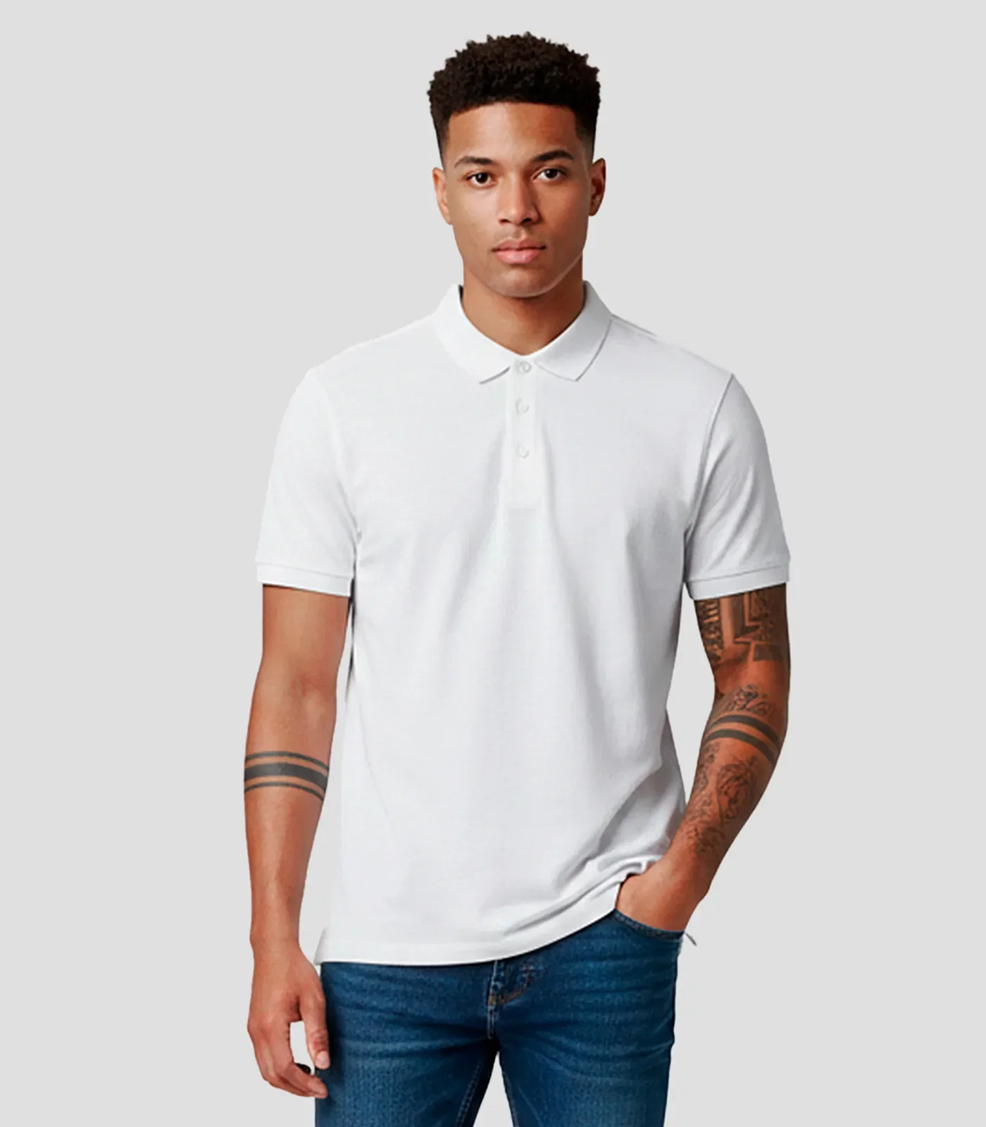 Camisa Polo Masculina Básica Select Branco — imagem 1
