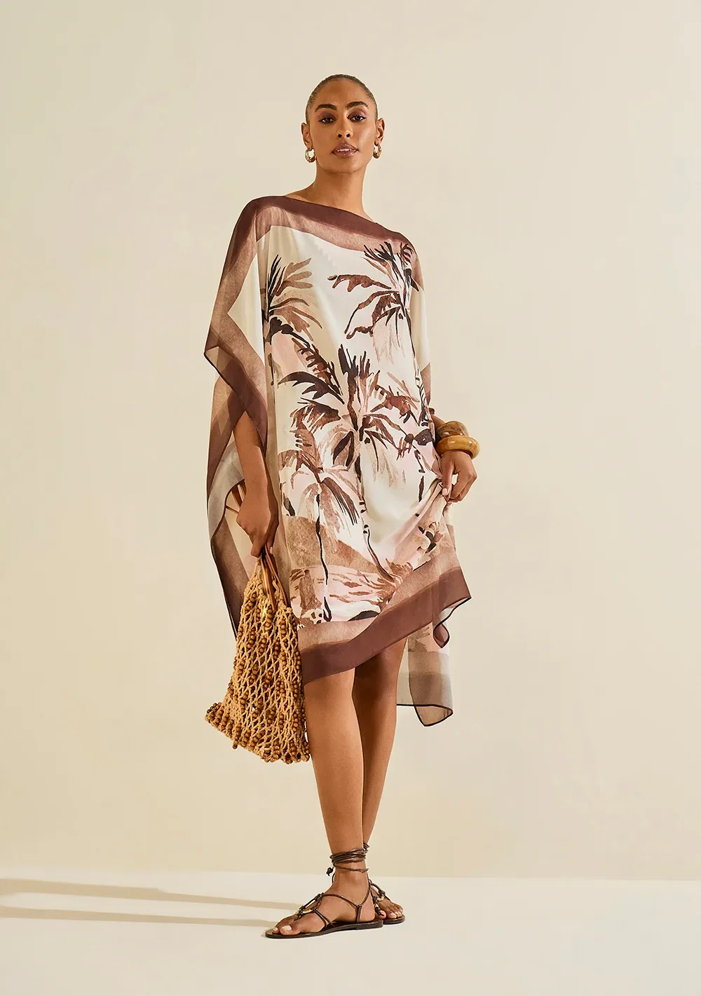 Vestido Solto Instinto Marrom / rosa