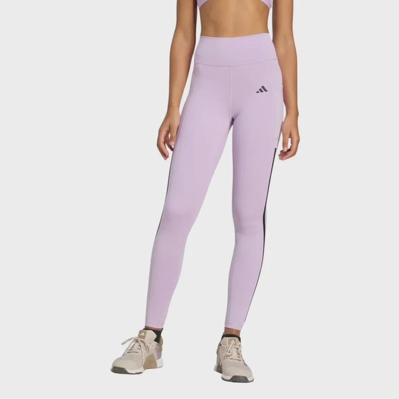 Calça Legging Adidas Optime 3 Listras Feminina — imagem 1