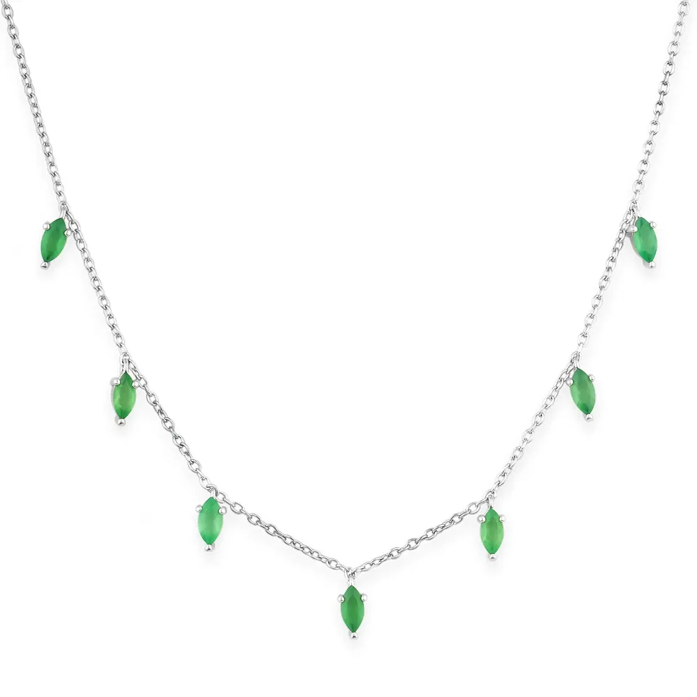 Colar Life em Prata 925 com Calcedônia Verde — imagem 1