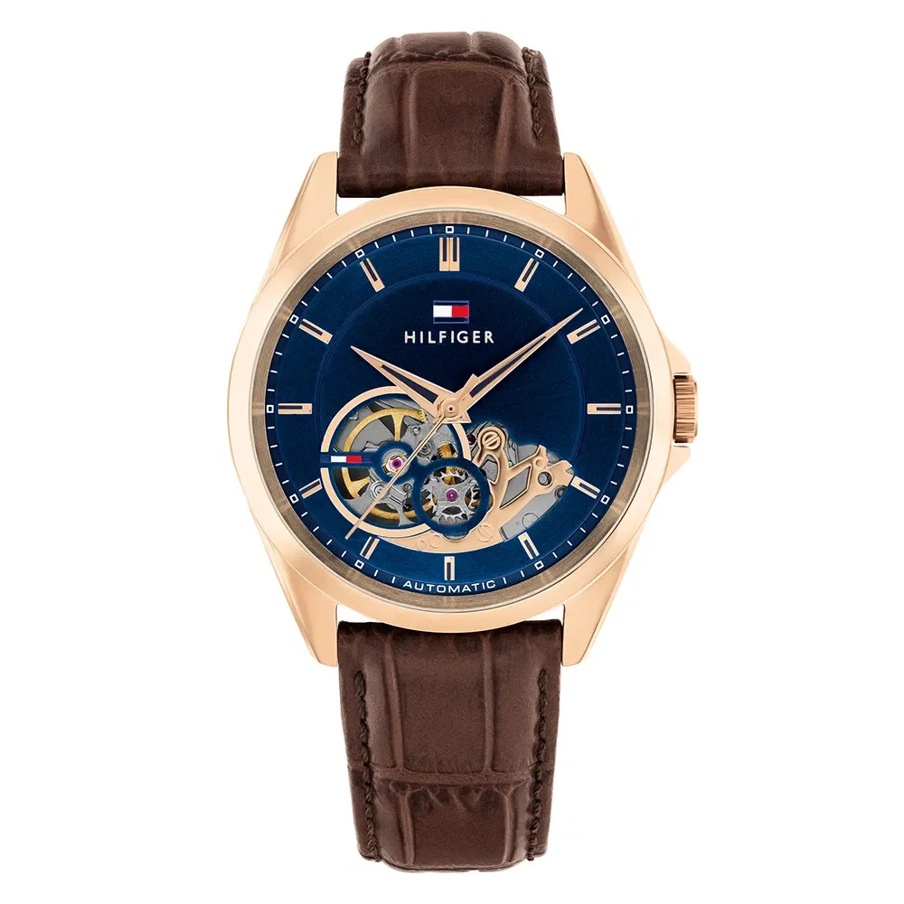 Relógio Tommy Hilfiger Baker Automático Masculino em Couro Marrom 1710715 — imagem 1