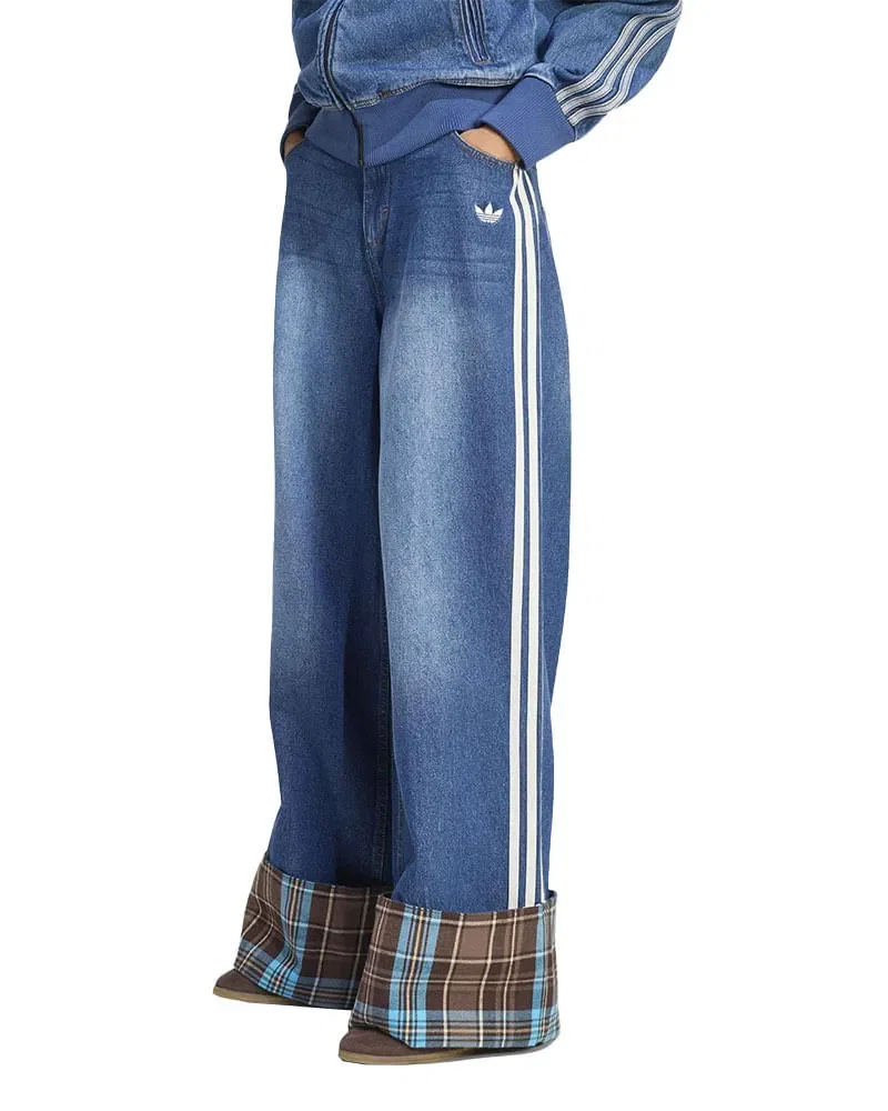 Calça Adidas Jeans Vintage Wide Leg Feminina — imagem 1