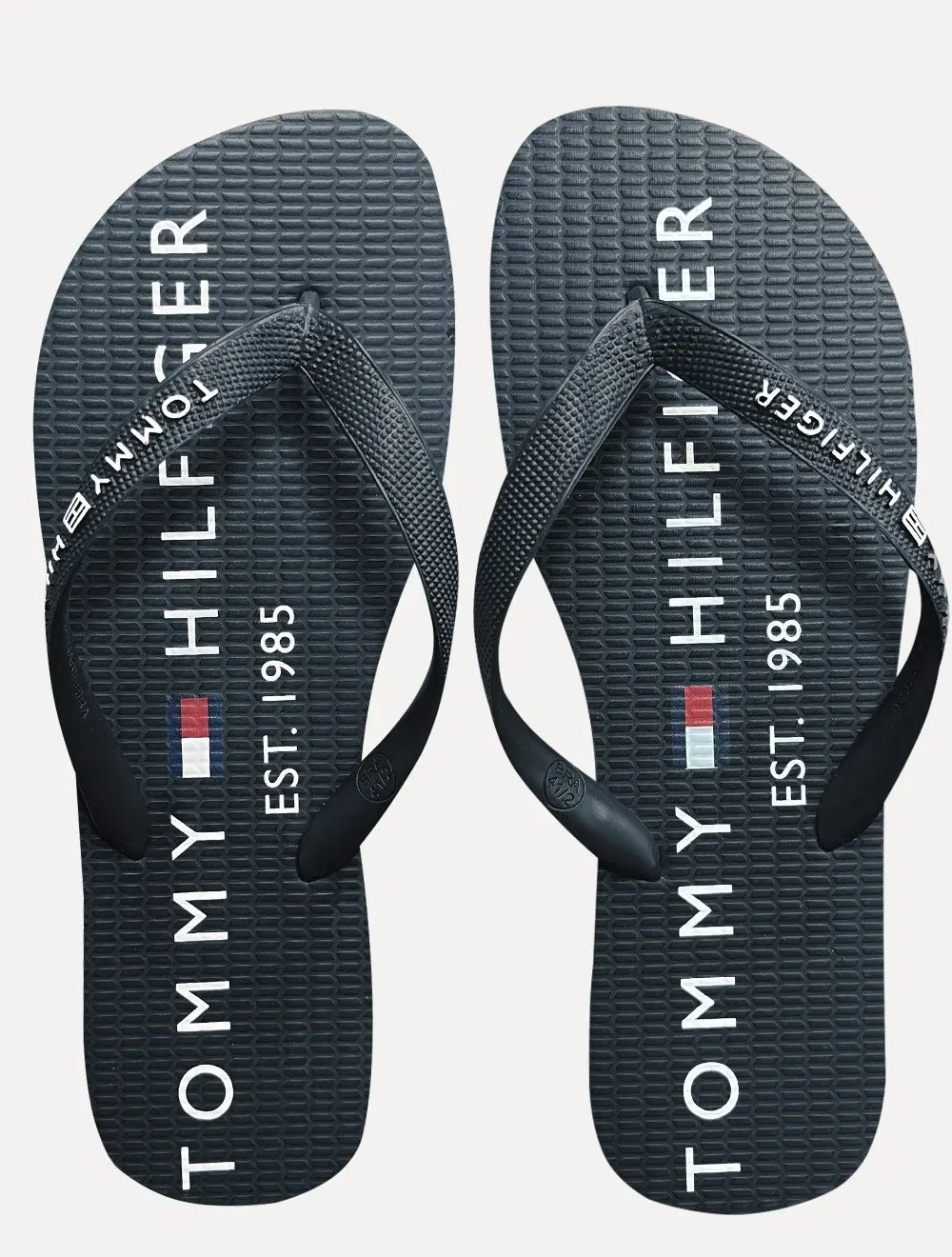 Chinelo Tommy Hilfiger Masculino Rubber Texture Strip Simon 34R Vermelho / Marinho