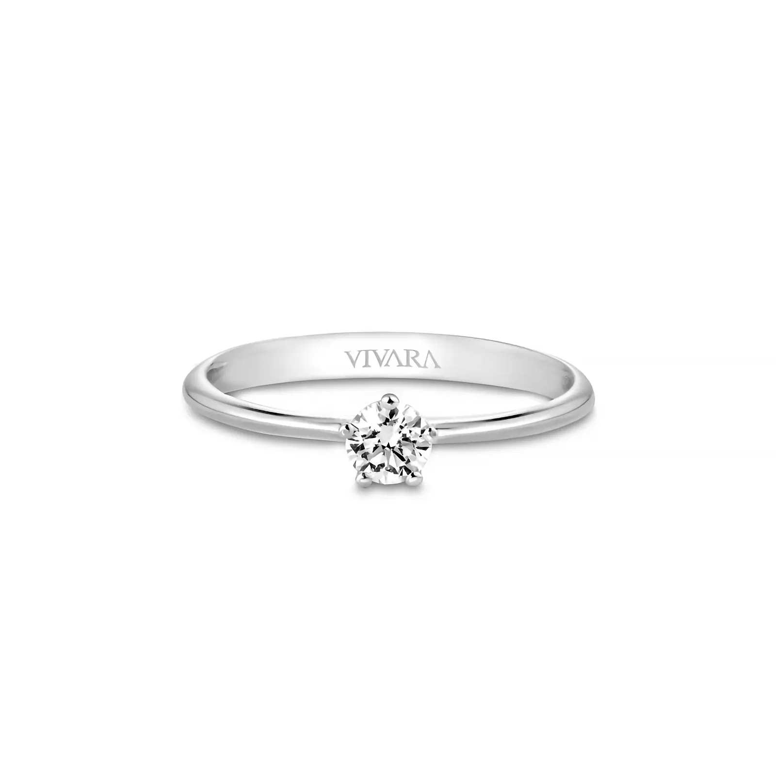 Anel Solitário Cielo em Ouro Branco 18k com 0,20ct de Diamante de Laboratório