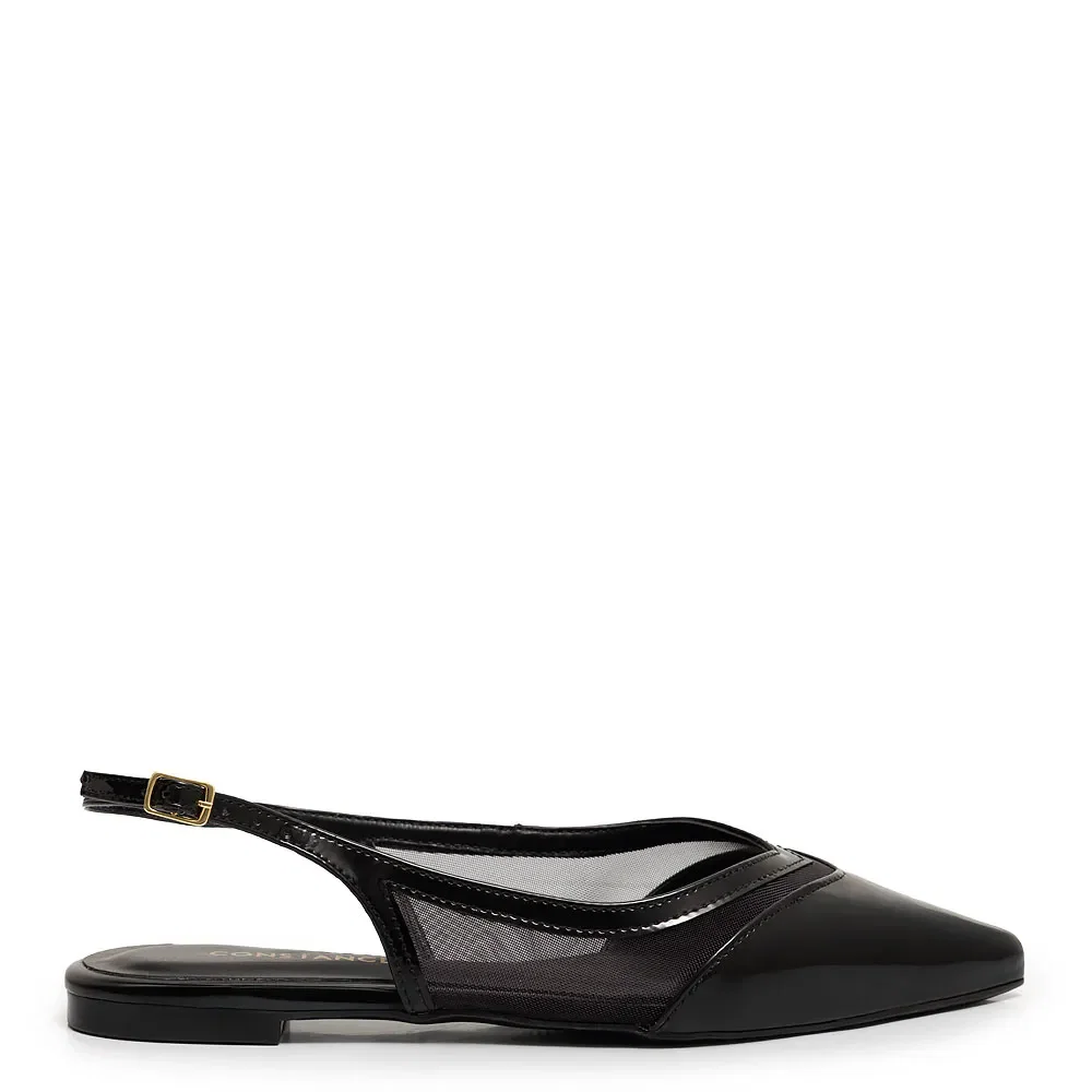 Sapatilha Slingback Preta Tela — imagem 1