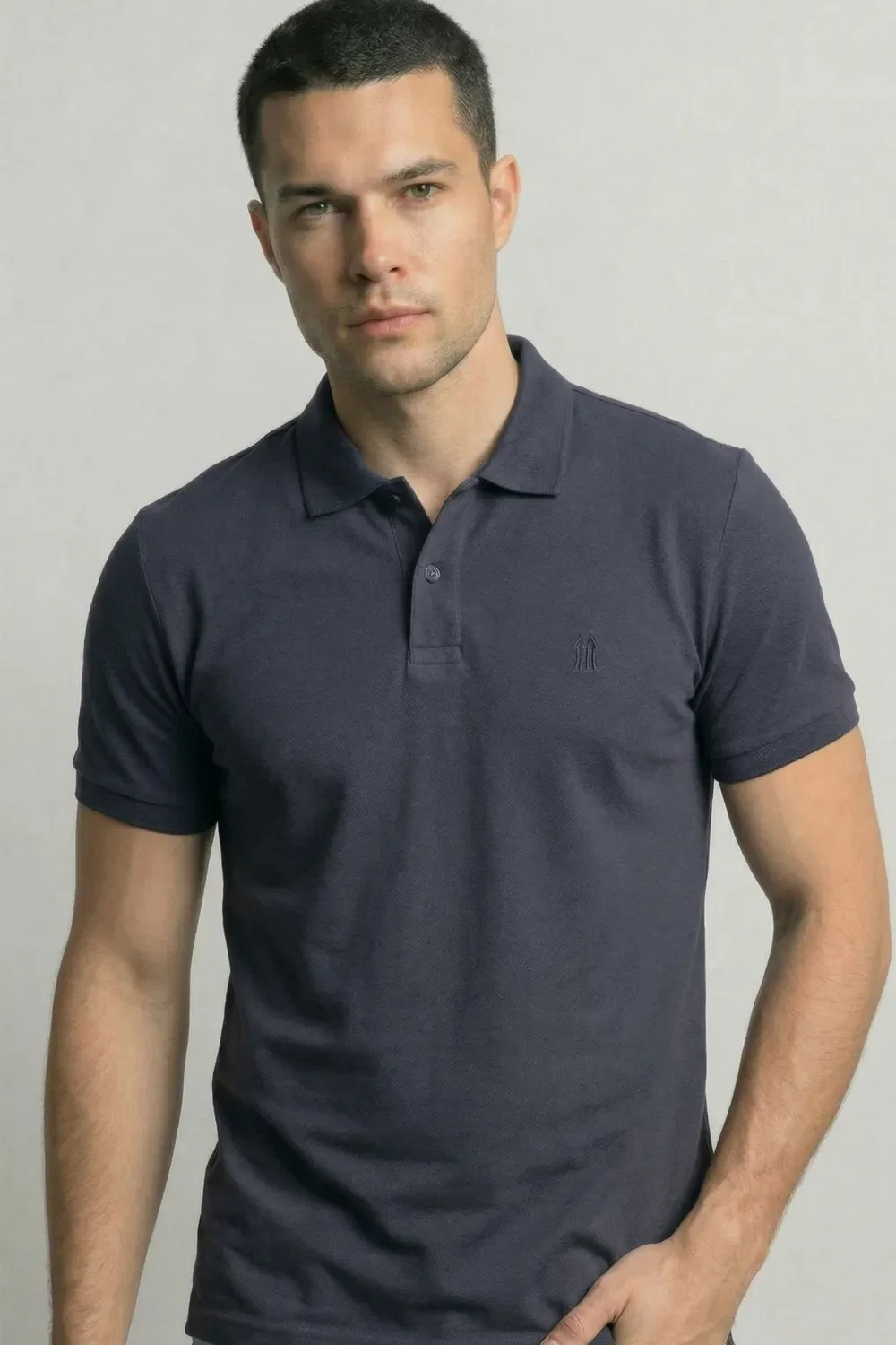 Polo Piquet Lisa Com Botão Polo Wear Marinho