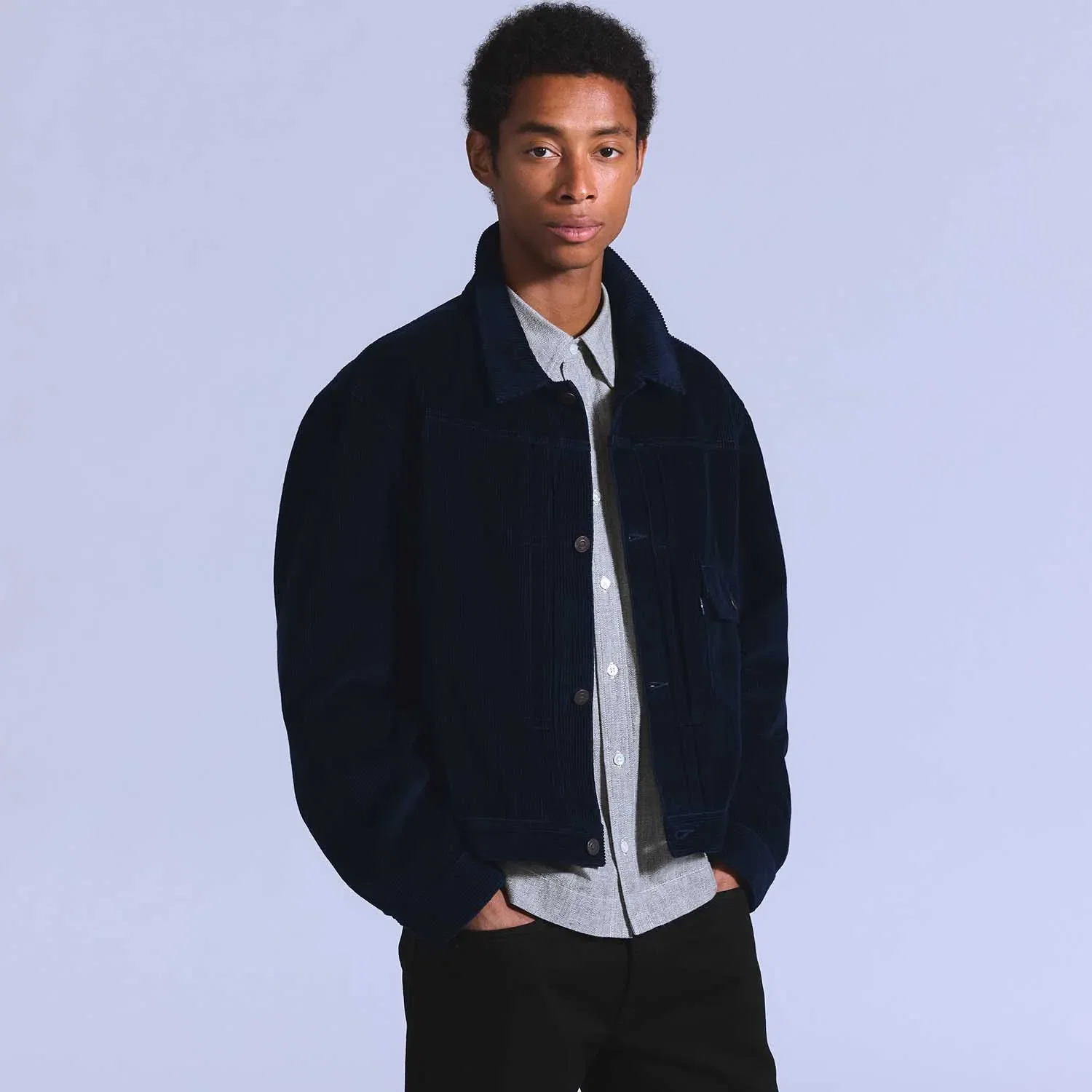Jaqueta Levi's® Blue Tab Type I Veludo Azul Marinho — imagem 1