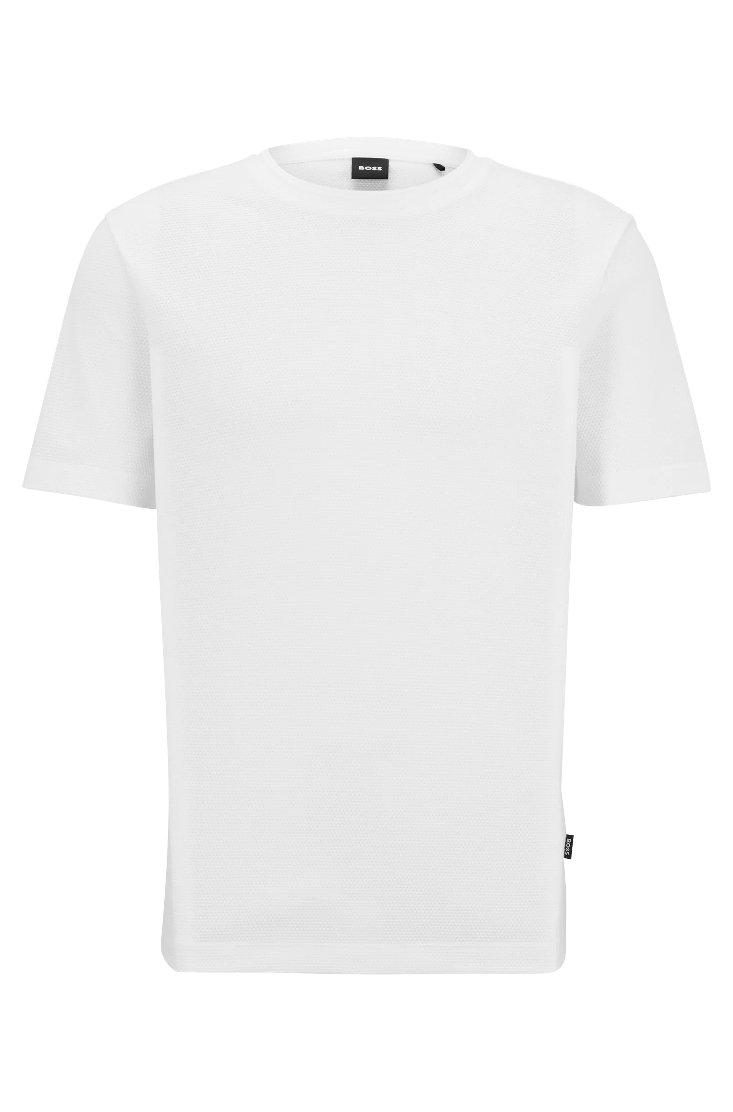 Camiseta De Mistura De Algodão Com Estrutura De Bolha-Jacquard — imagem 1
