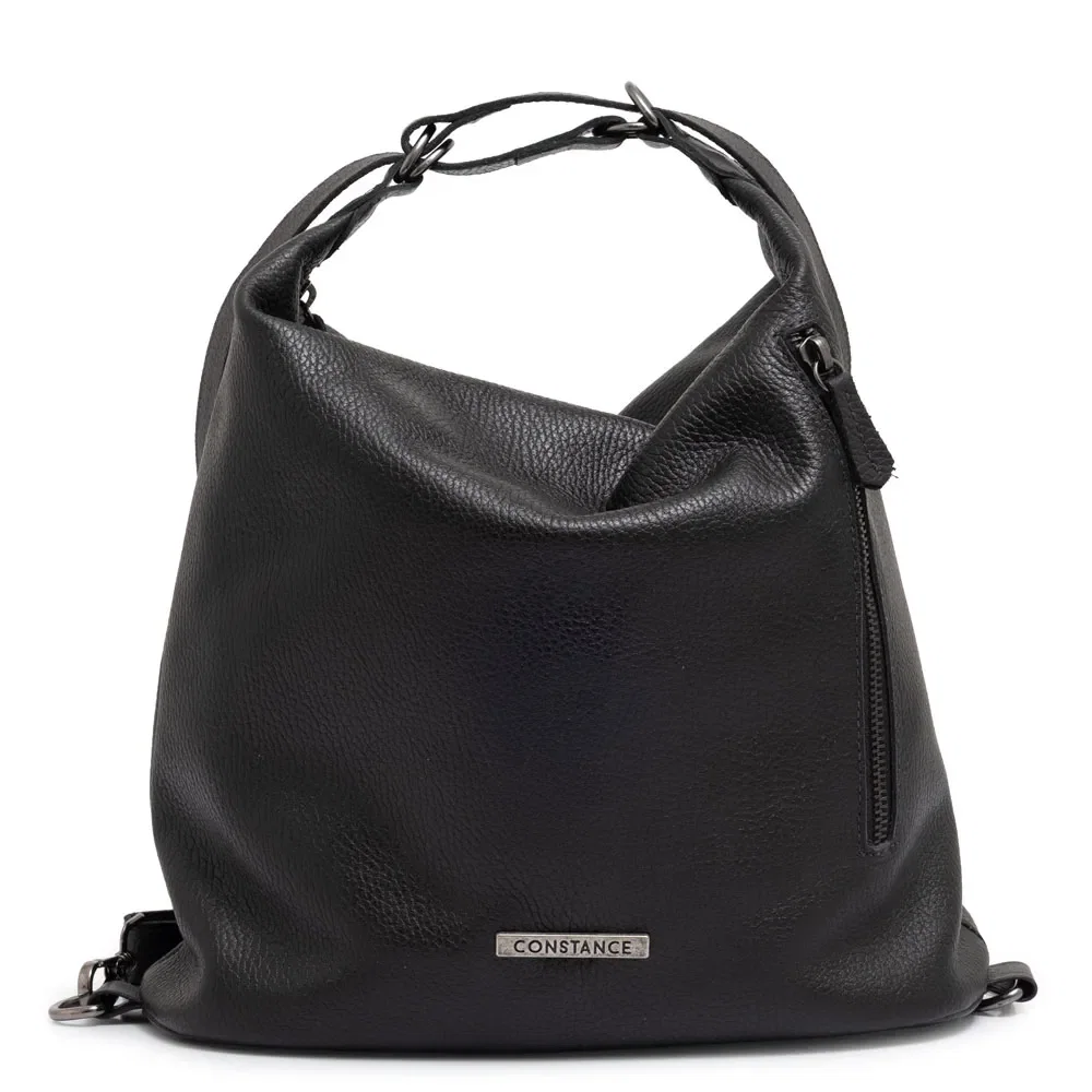 Mochila Couro 2 em 1 Preta