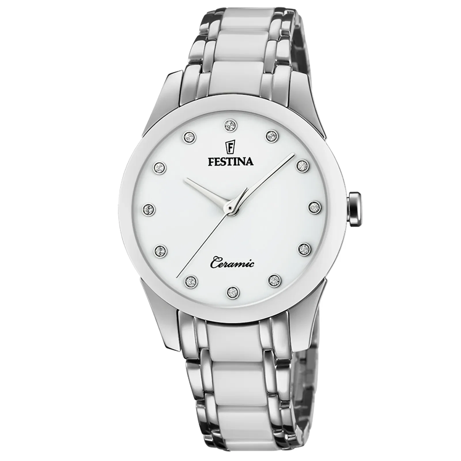 Relógio Festina Feminino Ceramica Branco / prata