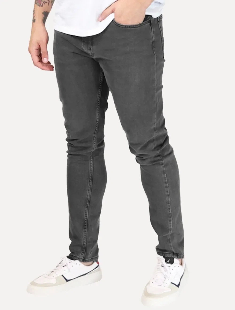 Calça Levis Jeans Masculina 512 Slim Taper Stretch Stanging Cinza Escuro
