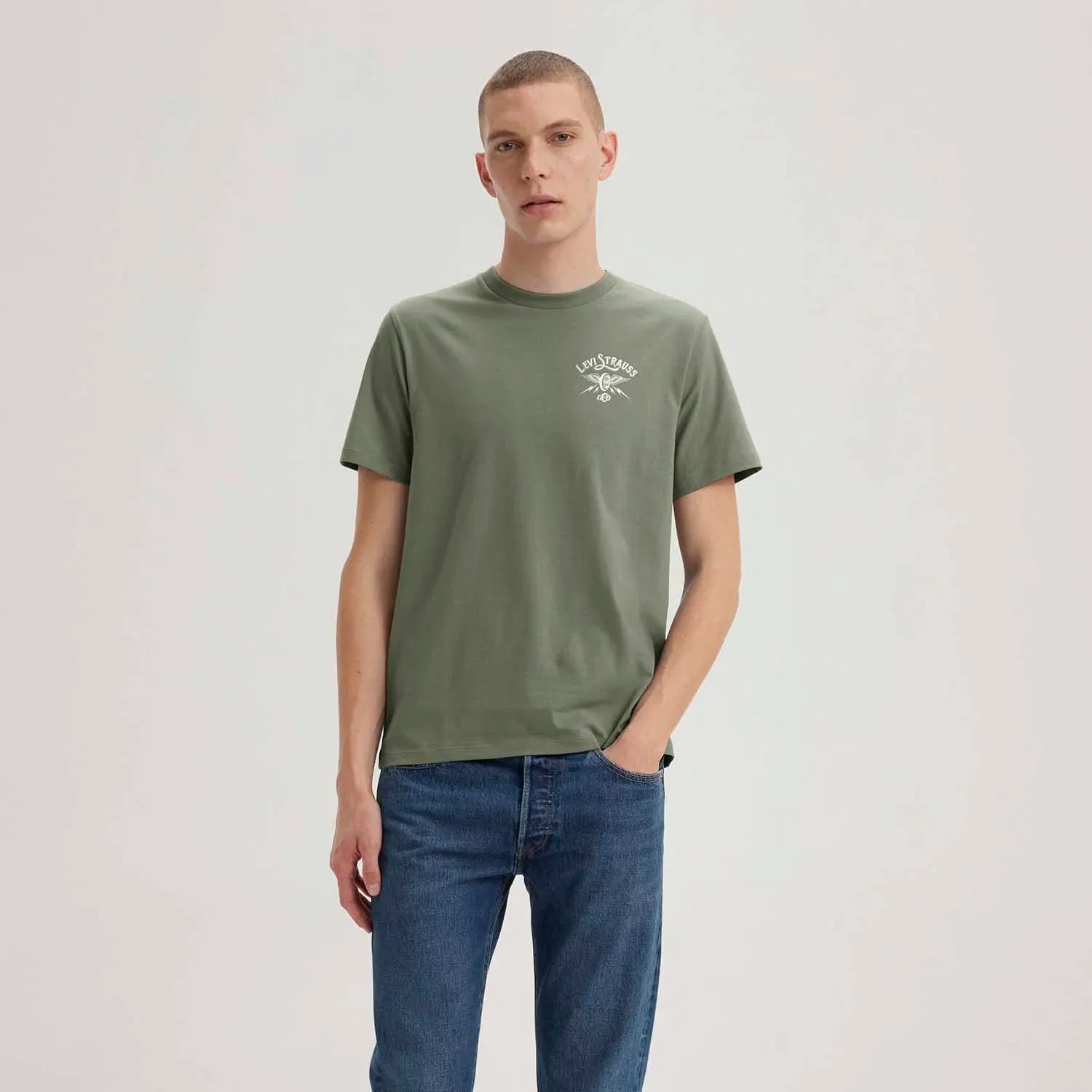 Camiseta Levi's® Graphic Crewneck Verde Manga Curta — imagem 1