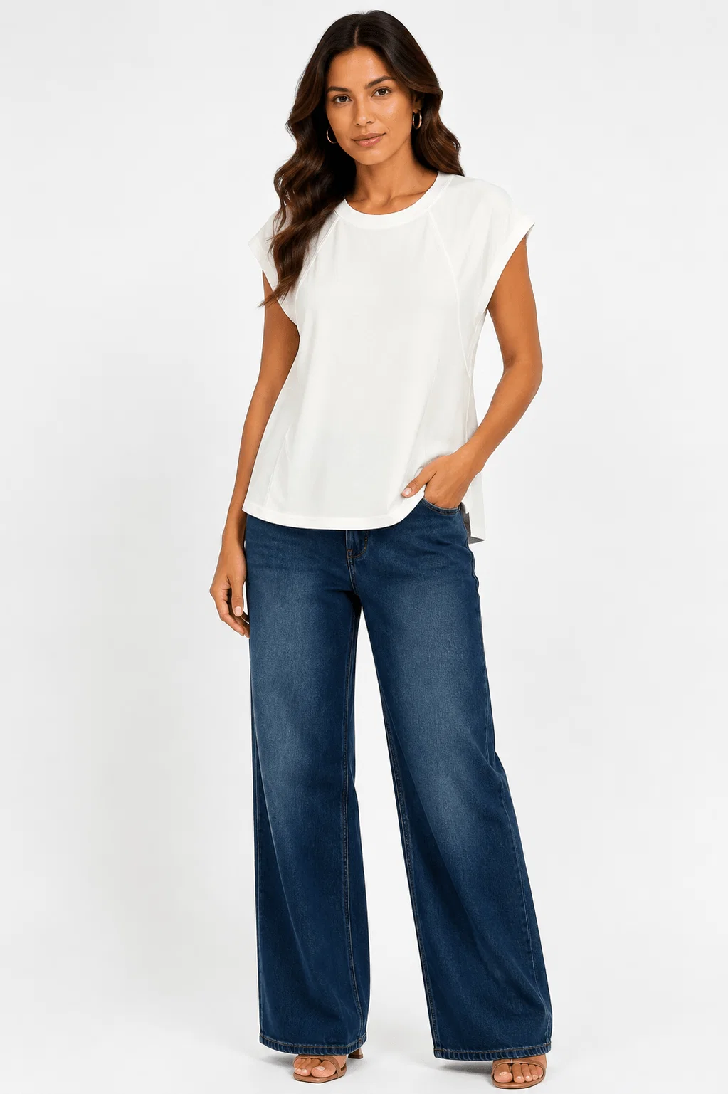 Blusa Manga Japonesa Detalhe Recortes - Off White