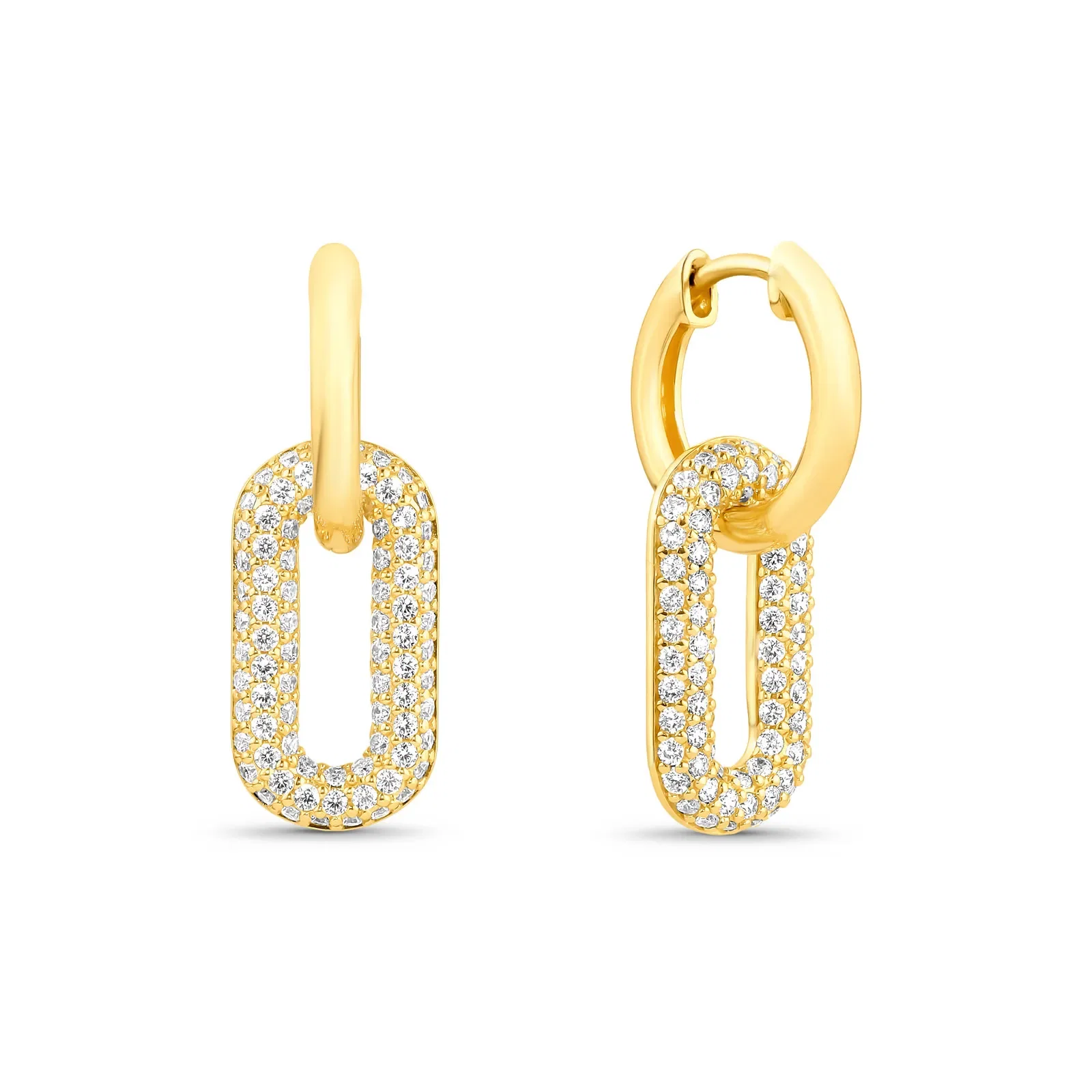Brinco Life Infinity em Prata 925 com Banho de Ouro Amarelo 18k com Pedras Incolores — imagem 1