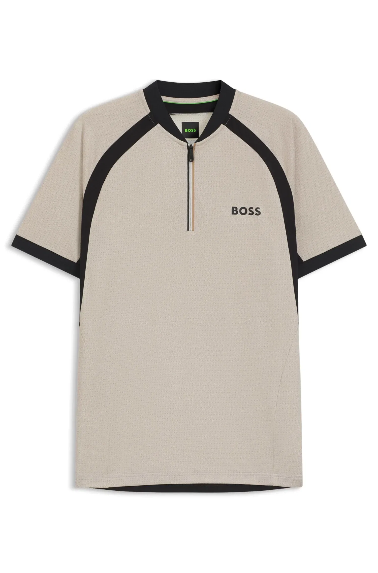 Polo Slim Fit Com Gola De Ziper Em Malha De Jersey — imagem 1