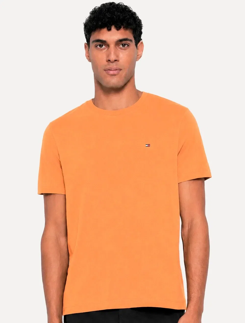 Camiseta Tommy Hilfiger Masculina Essential Cotton Laranja — imagem 1