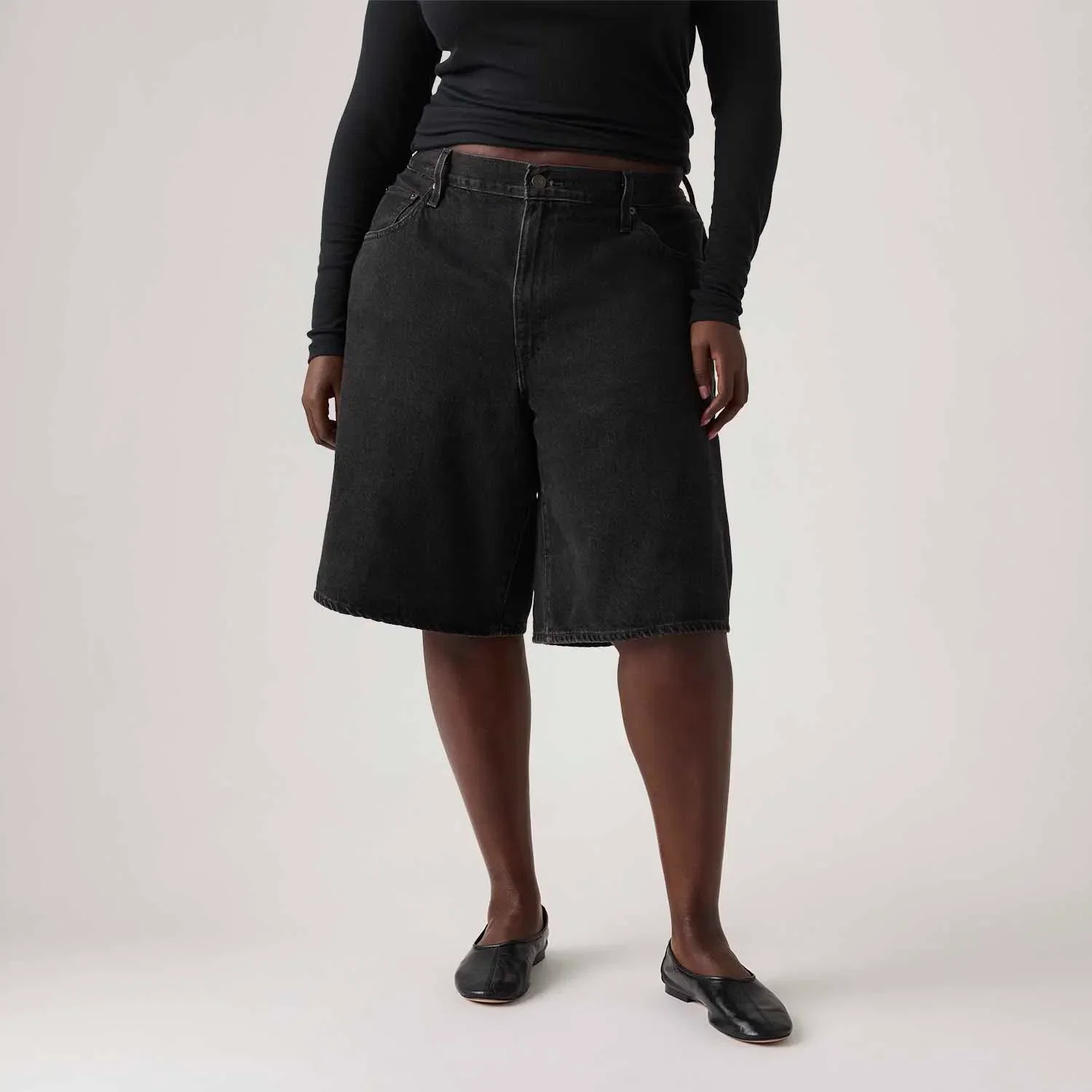 Bermuda Jorts Jeans Levi's® Baggy Dad Preta