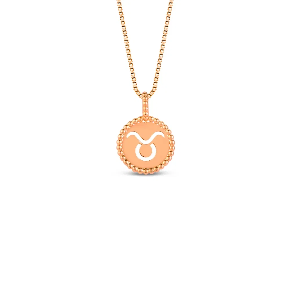 Pingente Signo Touro em Ouro Rosé 18k, 15mm — imagem 1