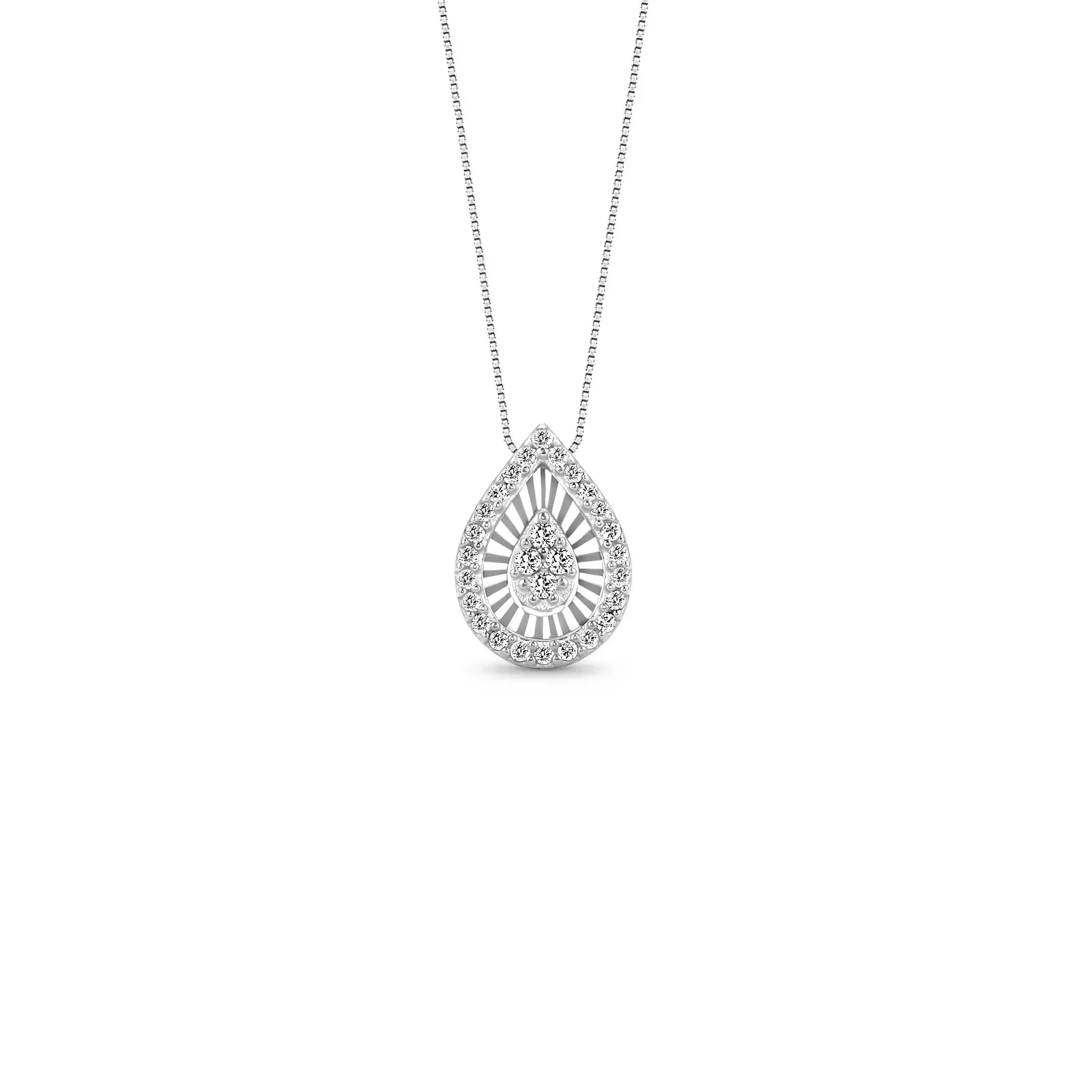 Pingente Lumina II Gota em Ouro Branco 18k com Diamantes 0,16 ct — imagem 1