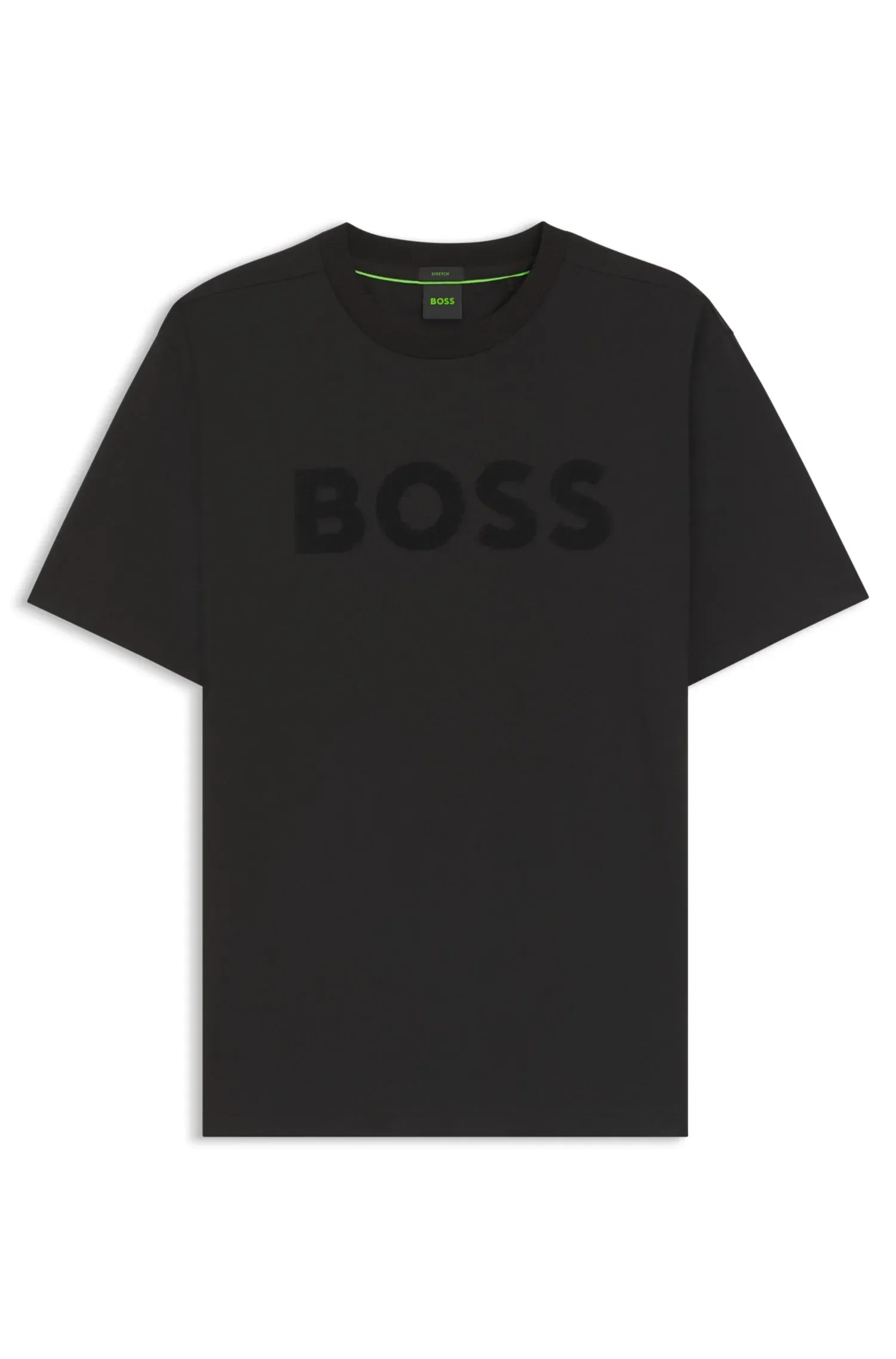 Camiseta Em Algodão Elástico Com Logo