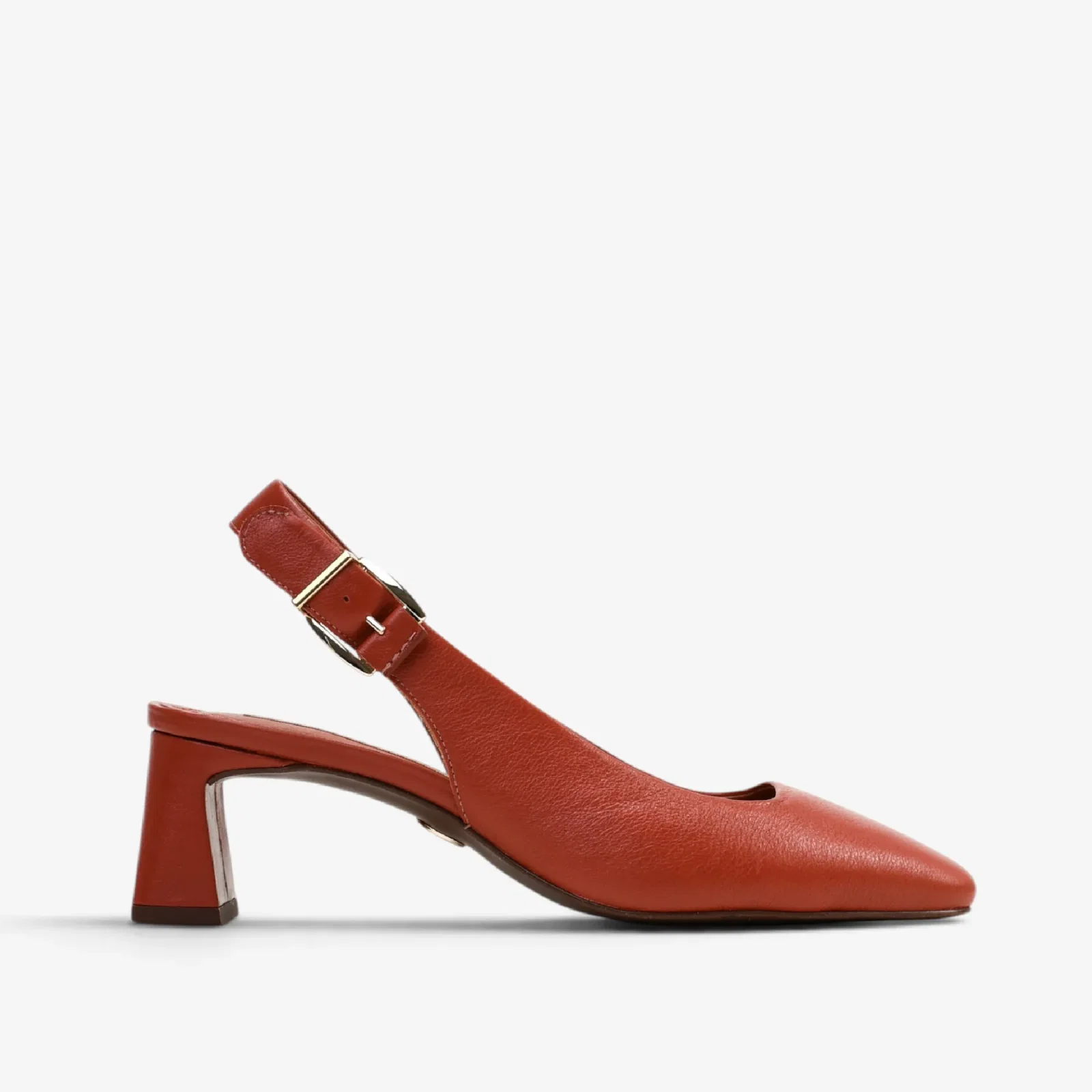 Slingback Caramelo Argila Couro