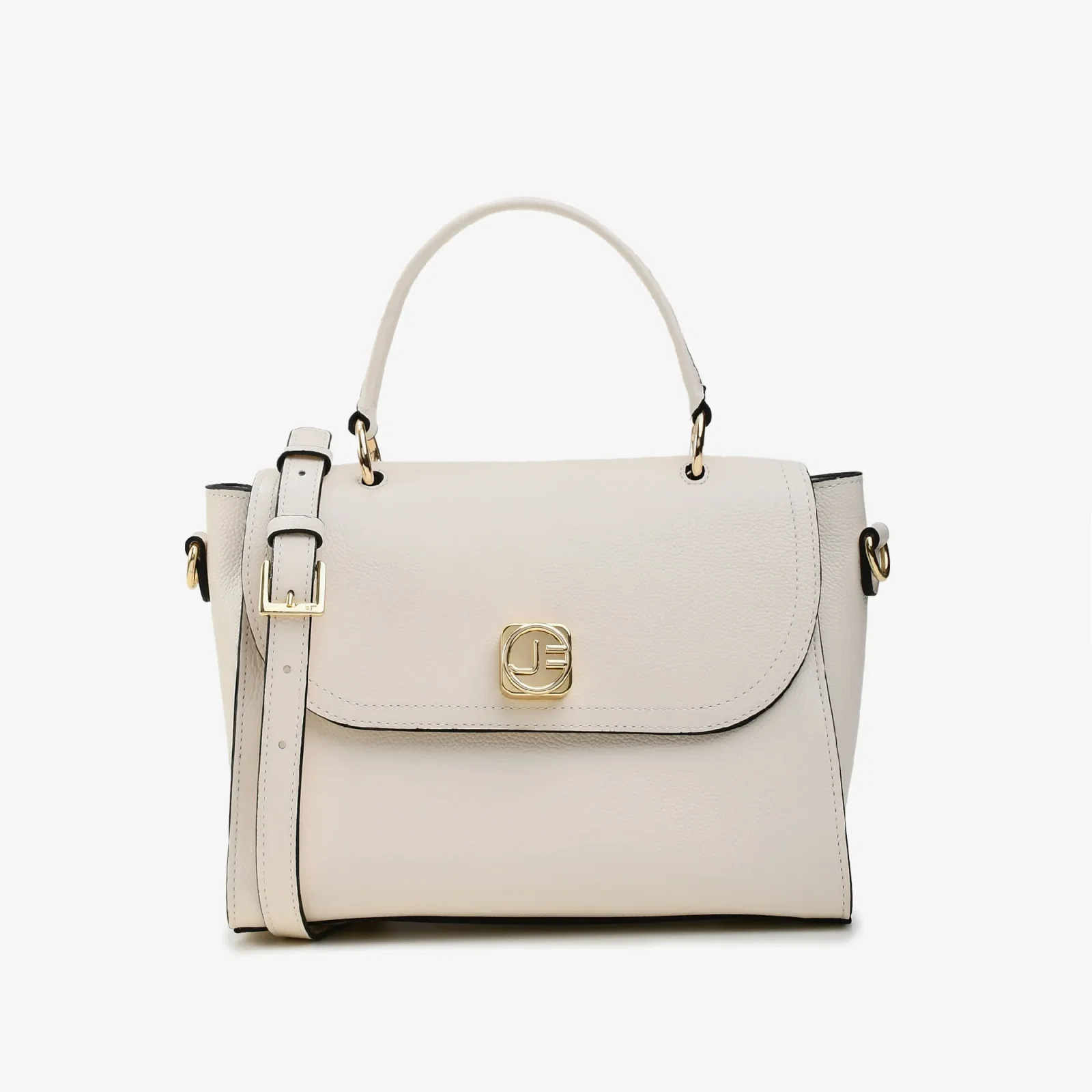 Bolsa Satchel Off White Algodão Couro