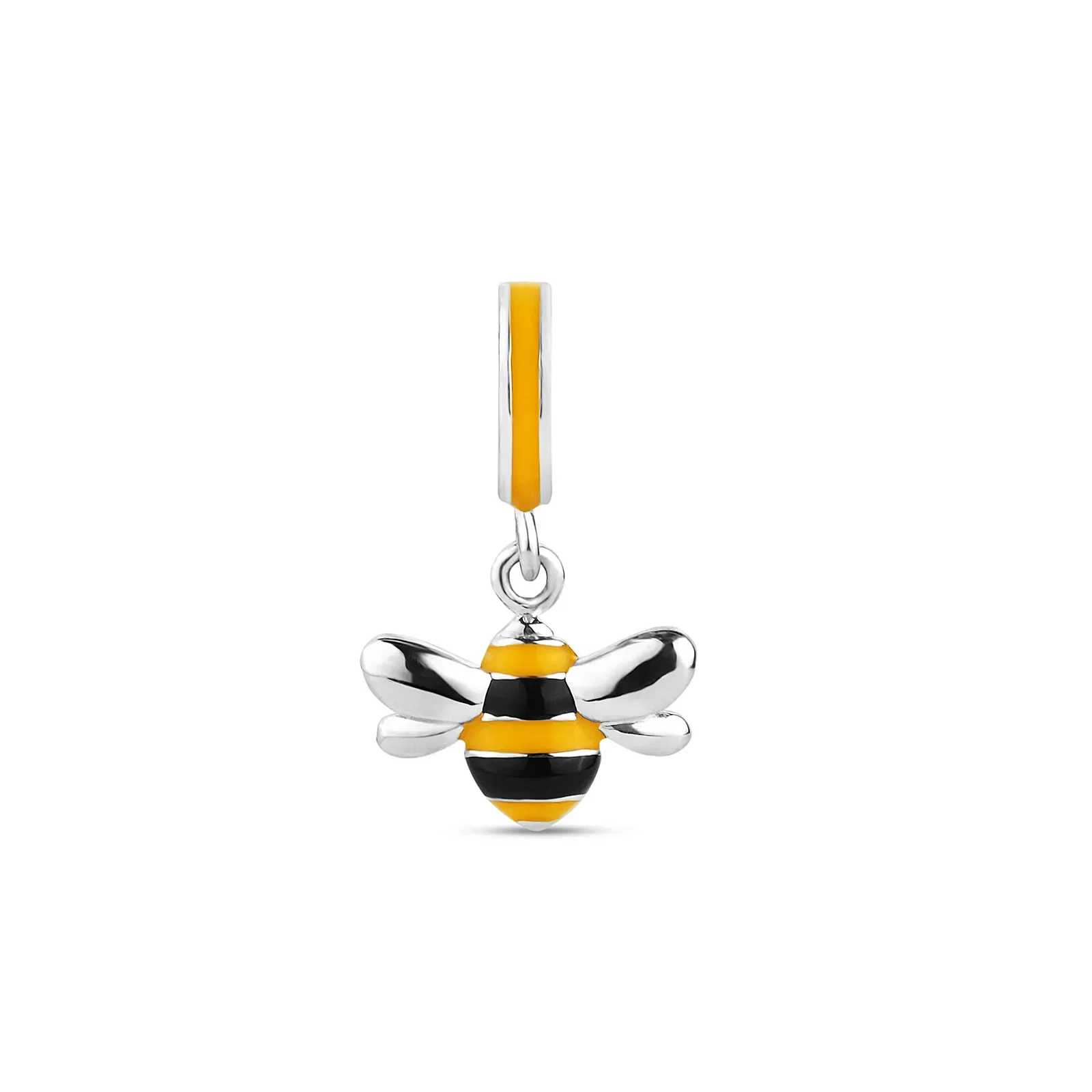 Pingente Life Bugs Abelha em Prata 925 com Esmalte