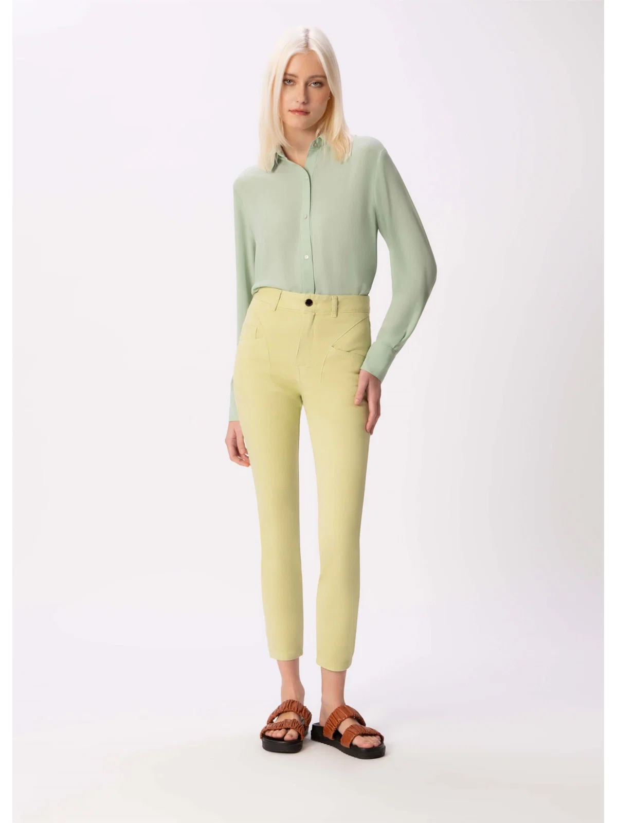 Calça Marrie Color Hiper Skinny Verde Maca