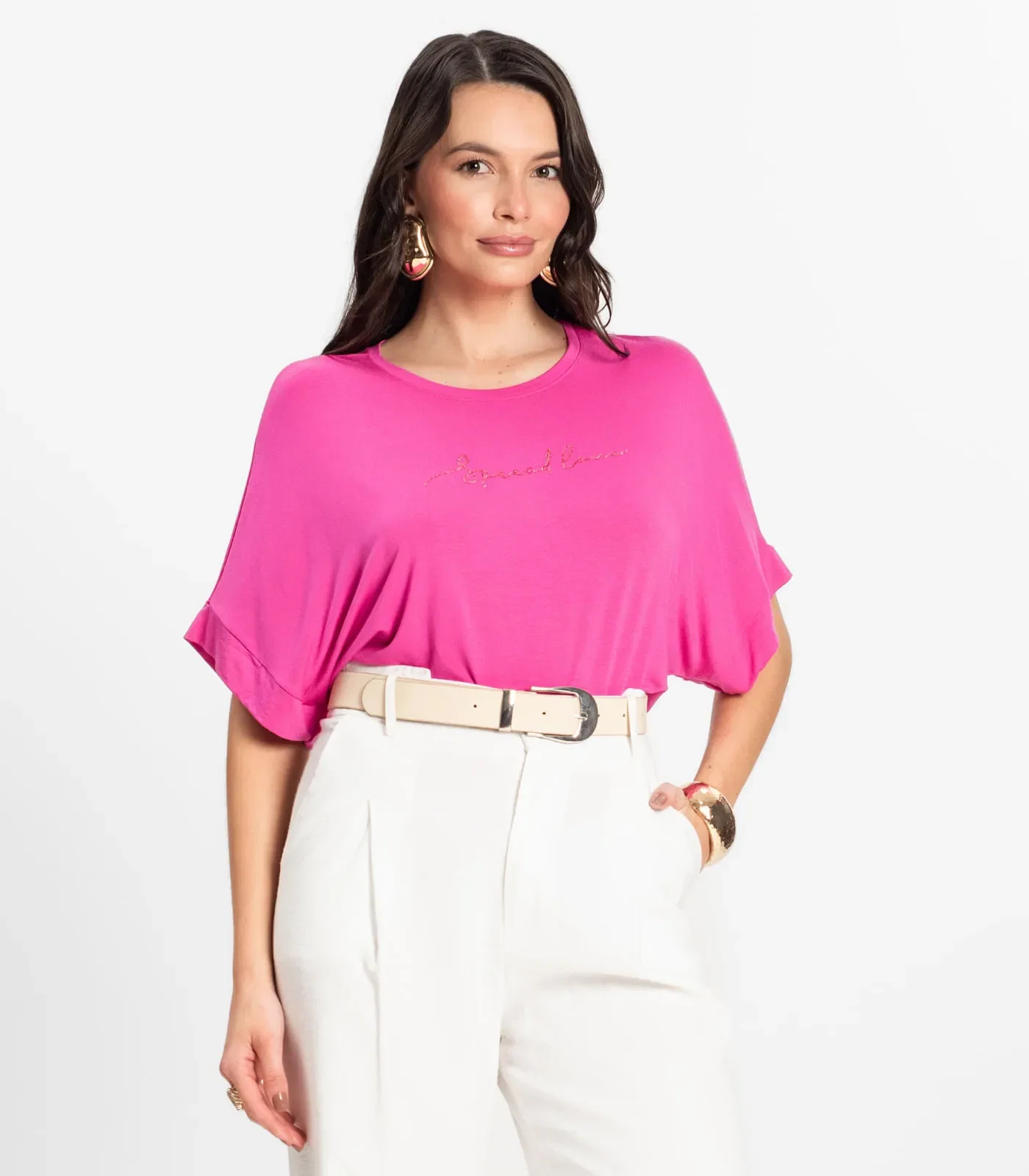 Blusa Feminina em Viscotorcion Rovitex Rosa