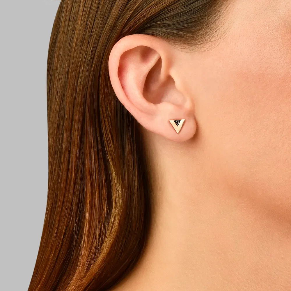 Brinco Vivara em Ouro Vivara 18k com Diamantes Negros — imagem 1