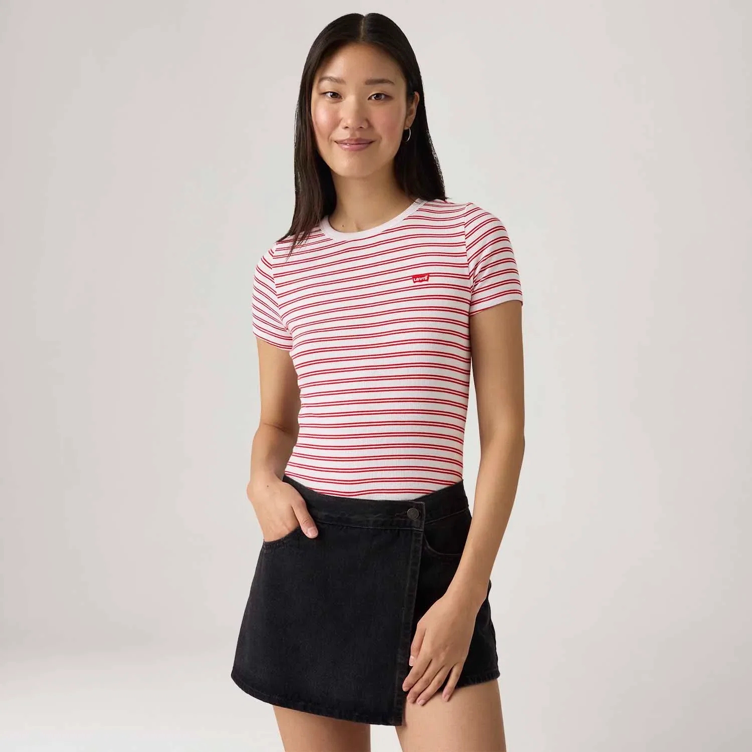 Camiseta Levi's® Hayes Listrada Vermelha — imagem 1