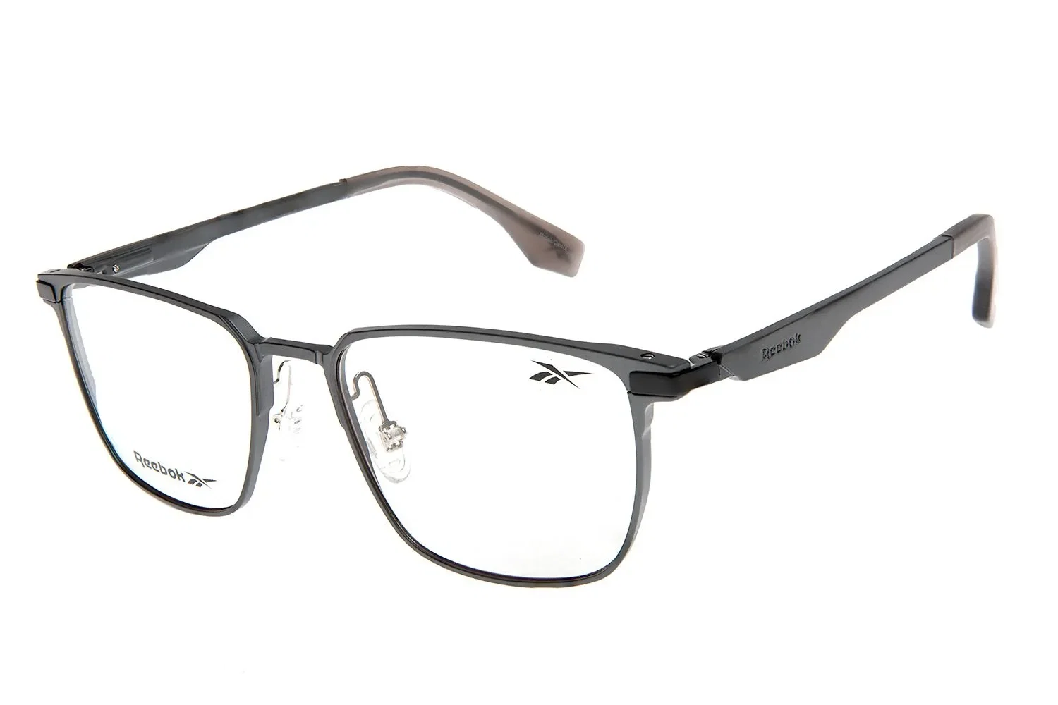 Armação Para Óculos de Grau Masculino Reebok Quadrado Metal Preto — imagem 1
