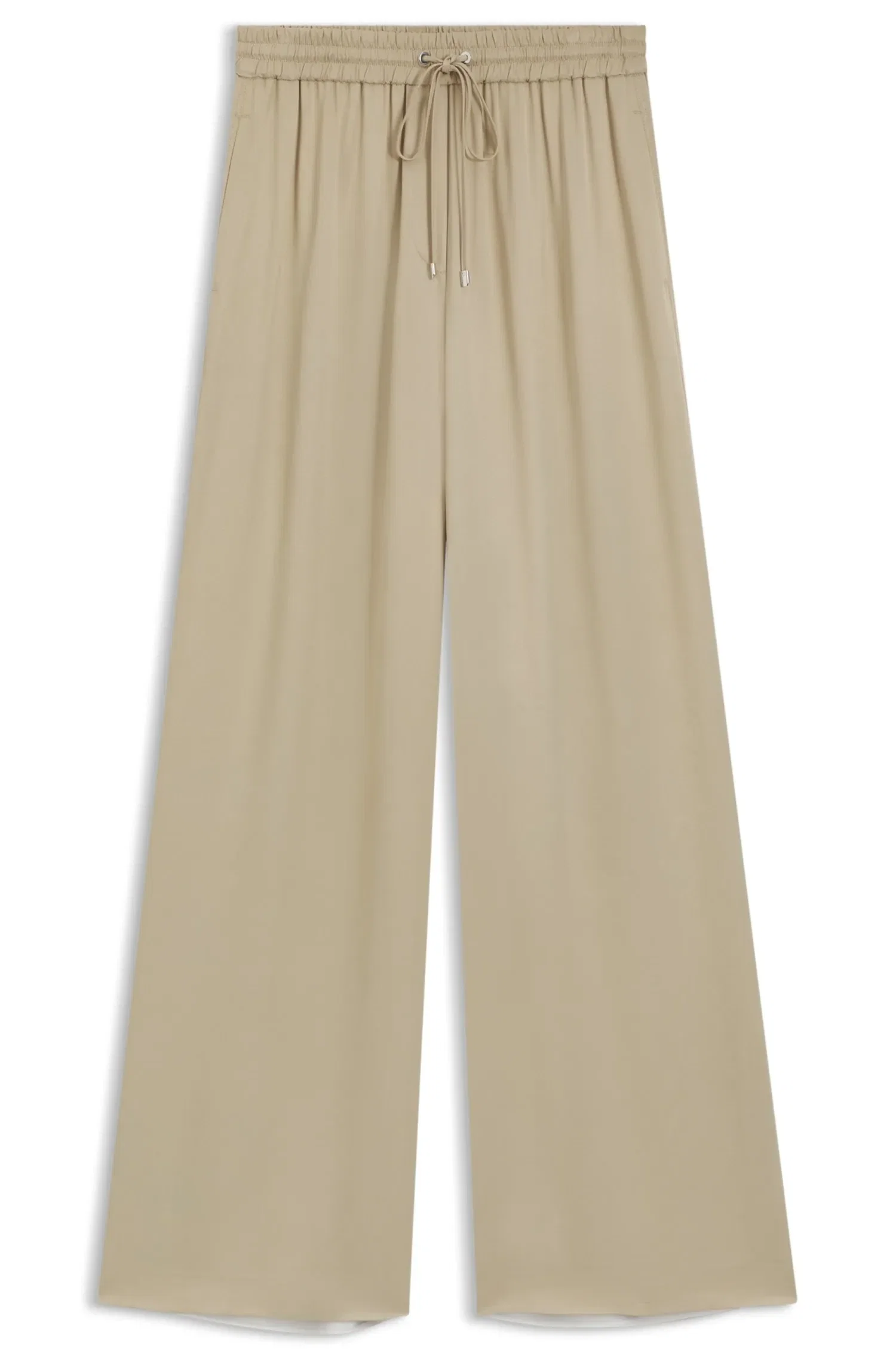 Calça Relaxed Fit Extra Longa Em Cetim