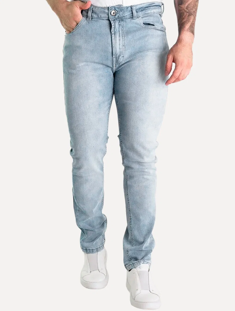 Calça Ellus Jeans Masculina Skinny First Blue 5 Pockets Azul Claro