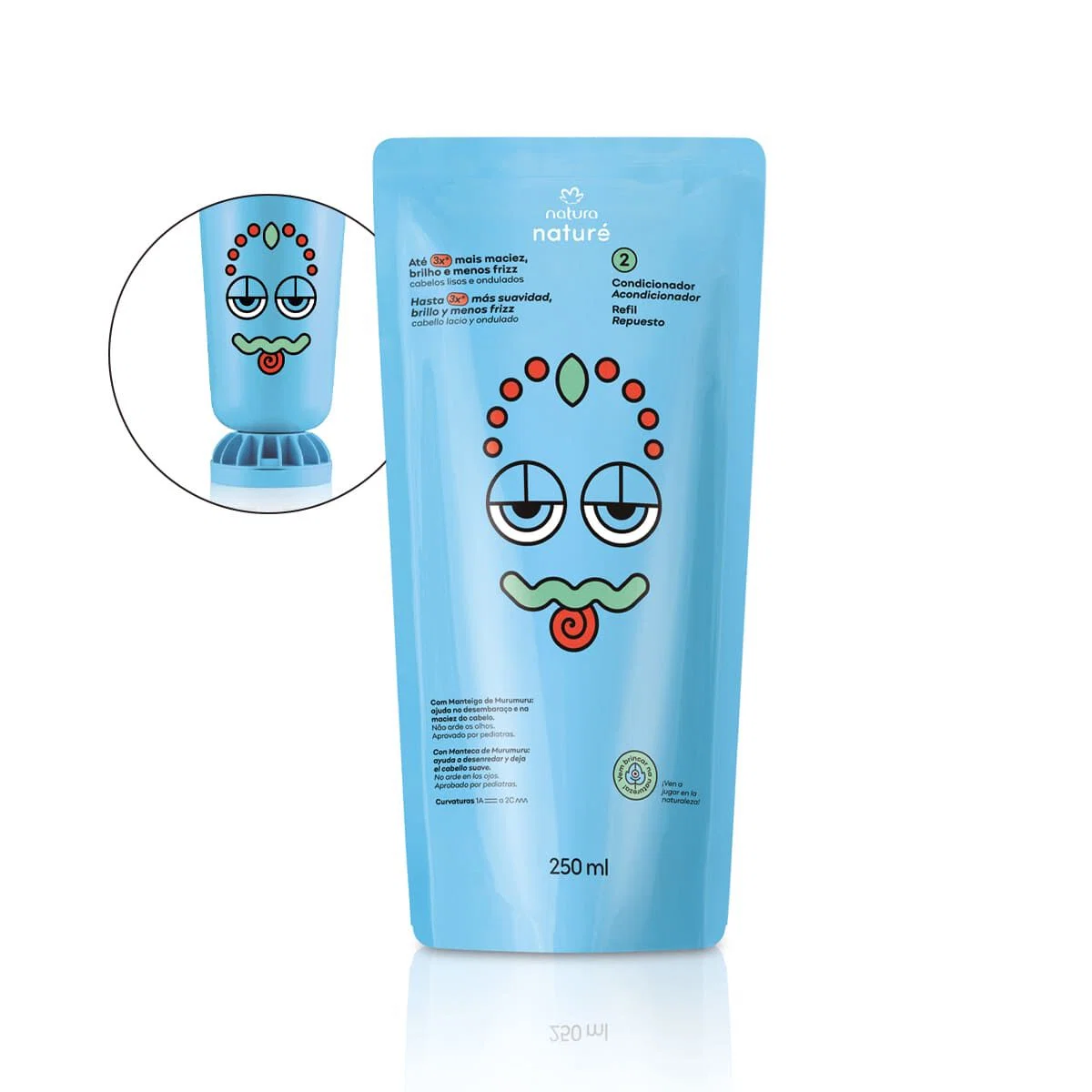 Refil Condicionador para Cabelos Lisos e Ondulados Naturé 250 ml — imagem 1
