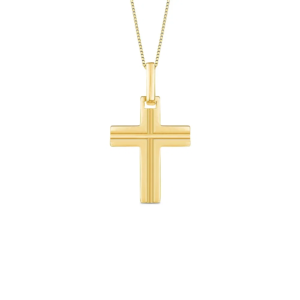 Pingente Medalha Cruz em Ouro Amarelo 18k, 21mm — imagem 1