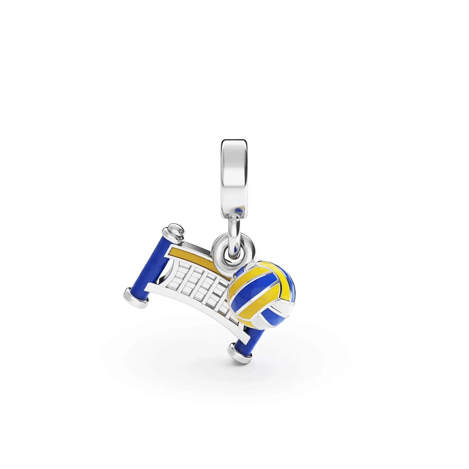 Pingente Life Esporte Vôlei Bola e Rede em Prata 925 com Esmalte — imagem 1