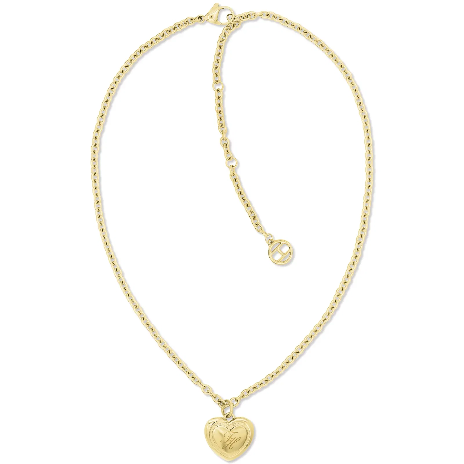 Corrente Tommy Hilfiger Heart Charms em Aço Dourado 2781091